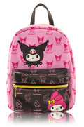 Fast Forward Sanrio Kuromi and My Melody Mini Backpack for Girls | PU Leather Daypack Backpack Featuring Kuromi and My Melody | Small Travel Bag, Lightweight Backpack | Ages 3+