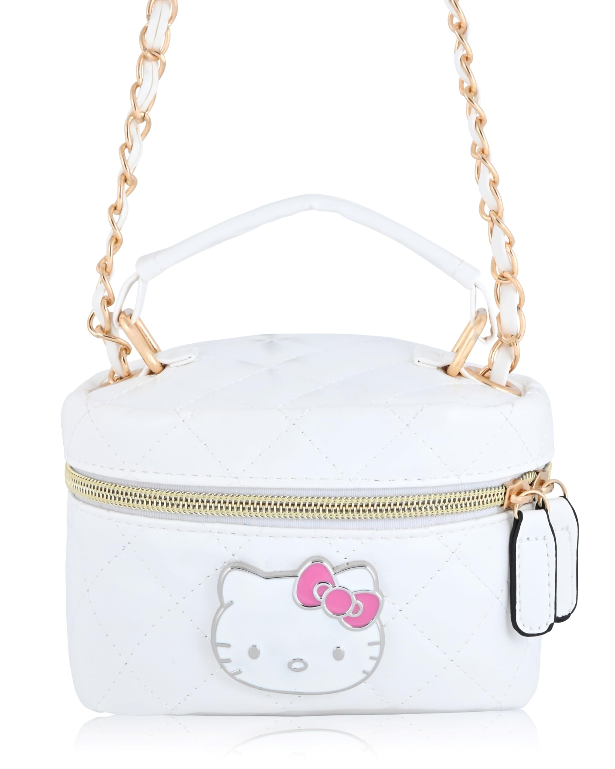 Fast Forward Sanrio Hello Kitty Cosmetic Bag for Women | Mini Hello Kitty PU Leather Crossbody Travel Toiletry Bag for Women | Make Up Travel Bag Makeup Bag