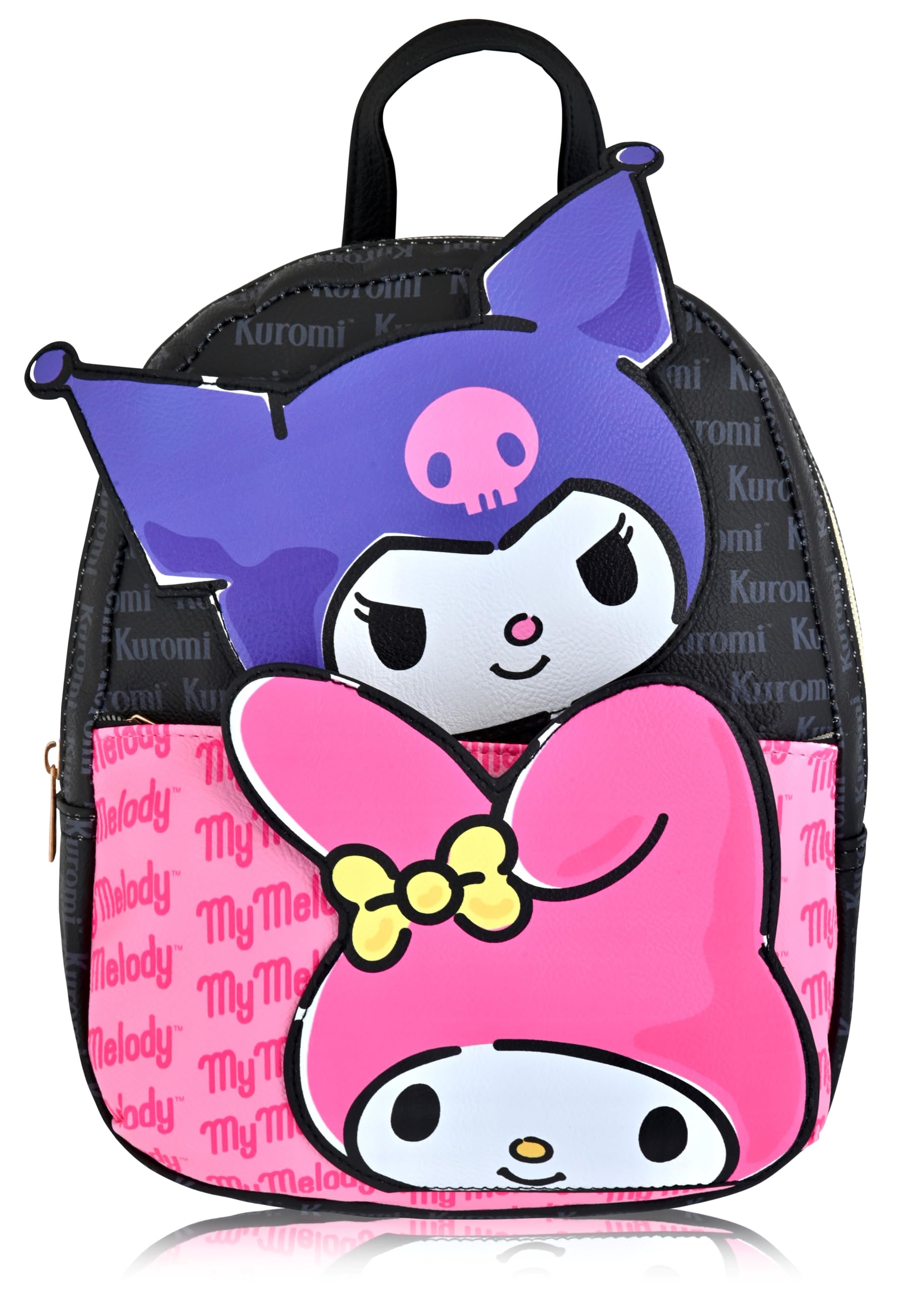 Sanrio Hello Kitty and Friends Kuromi Backpack | 10" Mini PU Leather Purse for Women, Men, Unisex