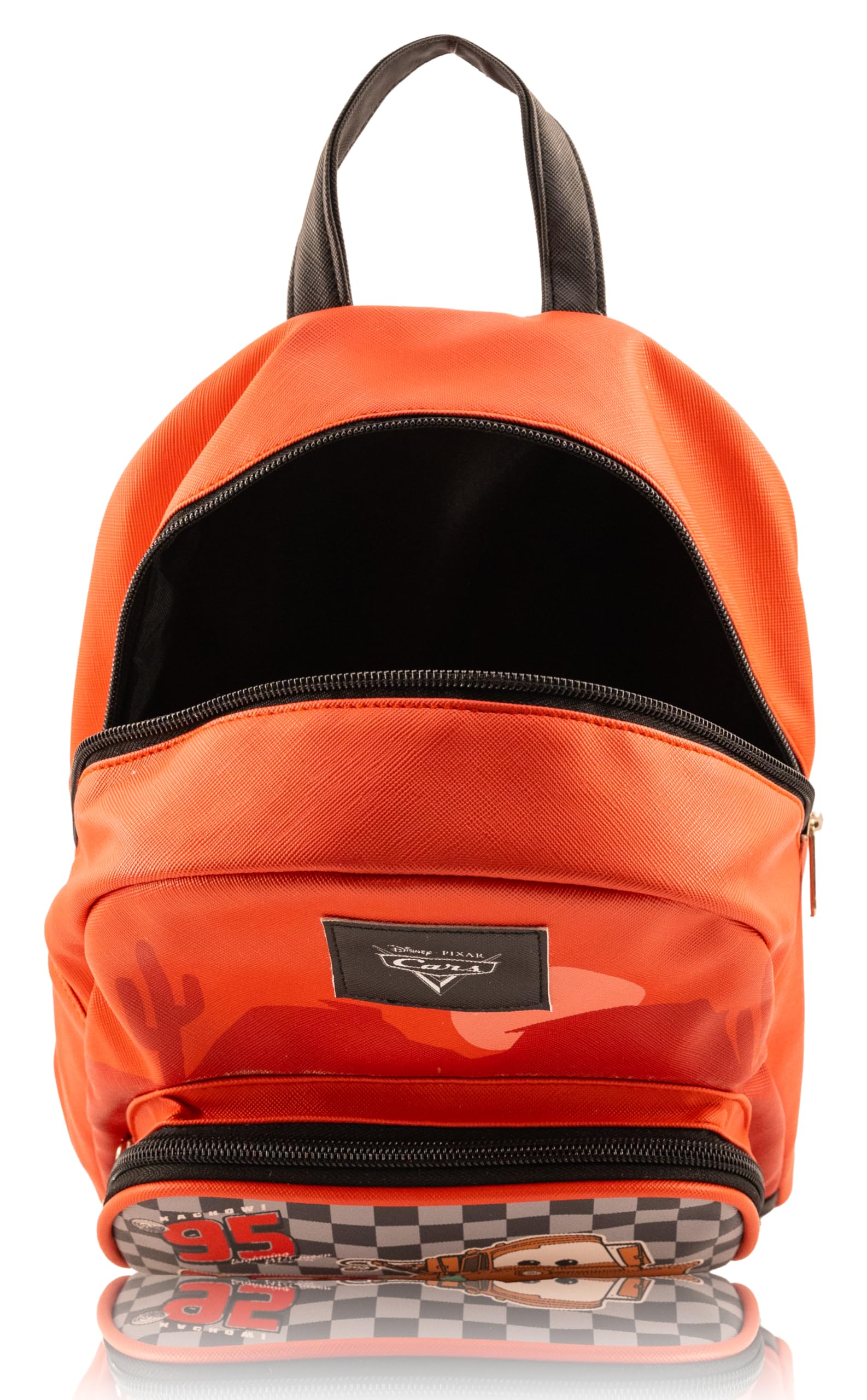 Disney Pixar Cars Lightning McQueen Mini Backpack | 10" PU Leather Backpack Purse for Kids & Adults | Toddler Travel Bag, Small Bookbag for School, Travel, or Everyday Use | Ages 3+