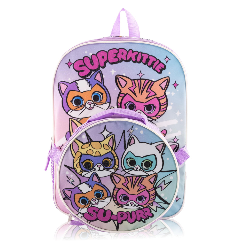 Fast Forward 14" Licensed Kids Backpack with Lunch Box for Kids | Insulated Lunch Bag for Boys, Girls, Toddlers