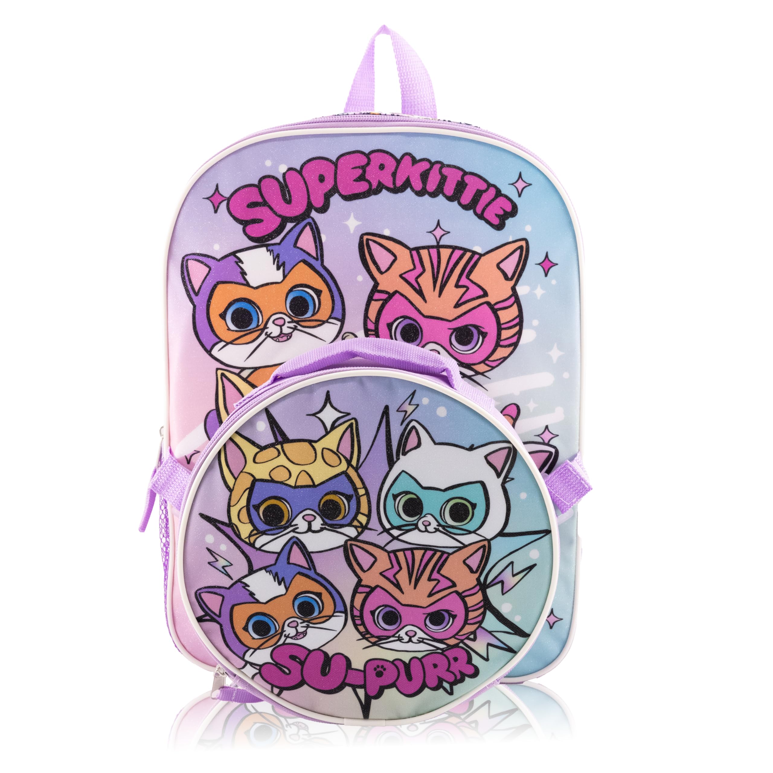 Fast Forward 14" Licensed Kids Backpack with Lunch Box for Kids | Insulated Lunch Bag for Boys, Girls, Toddlers