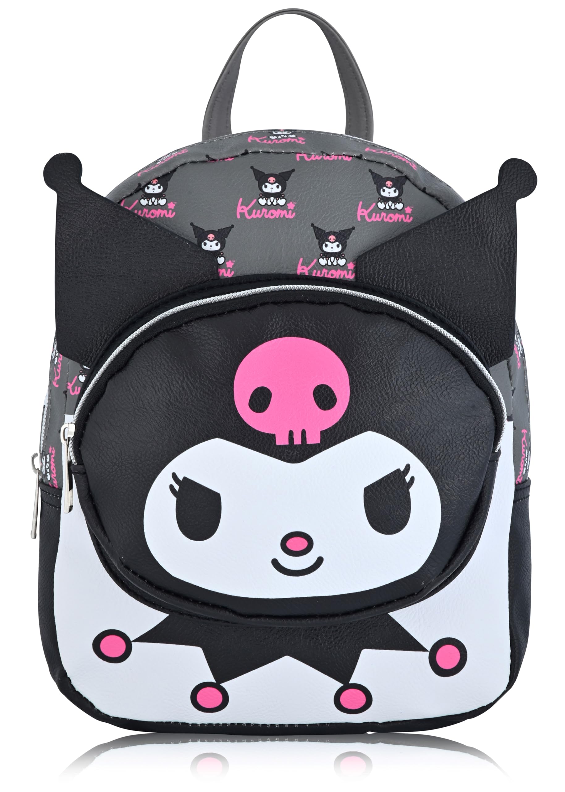 Sanrio Hello Kitty and Friends Kuromi Backpack | 10" Mini PU Leather Purse for Women, Men, Unisex