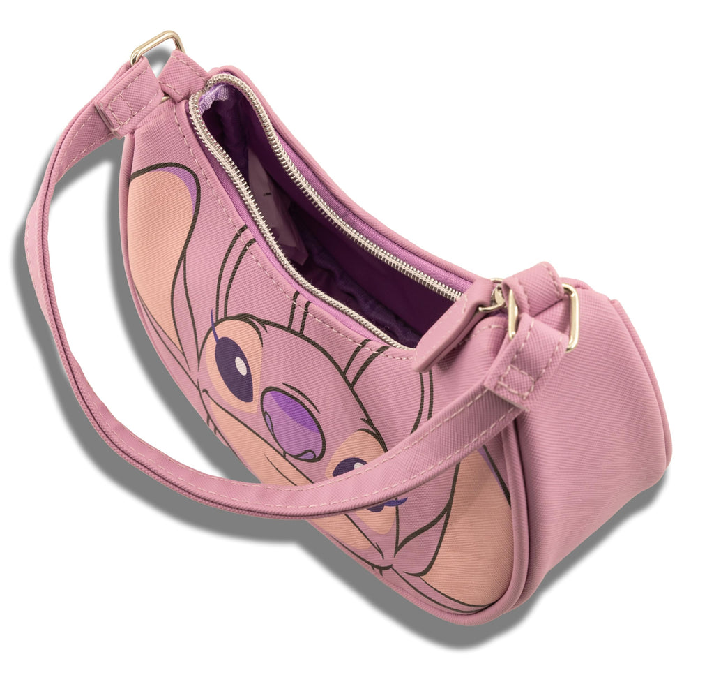 Disney Lilo and Stitch Hobo Handbag Purse for Girls | Disney Angel Crossbody Shoulder Bag with Adjustable Strap | Small PU Leather Toddler Purse, Everyday Tote or Travel Mini Bag Ages 3+