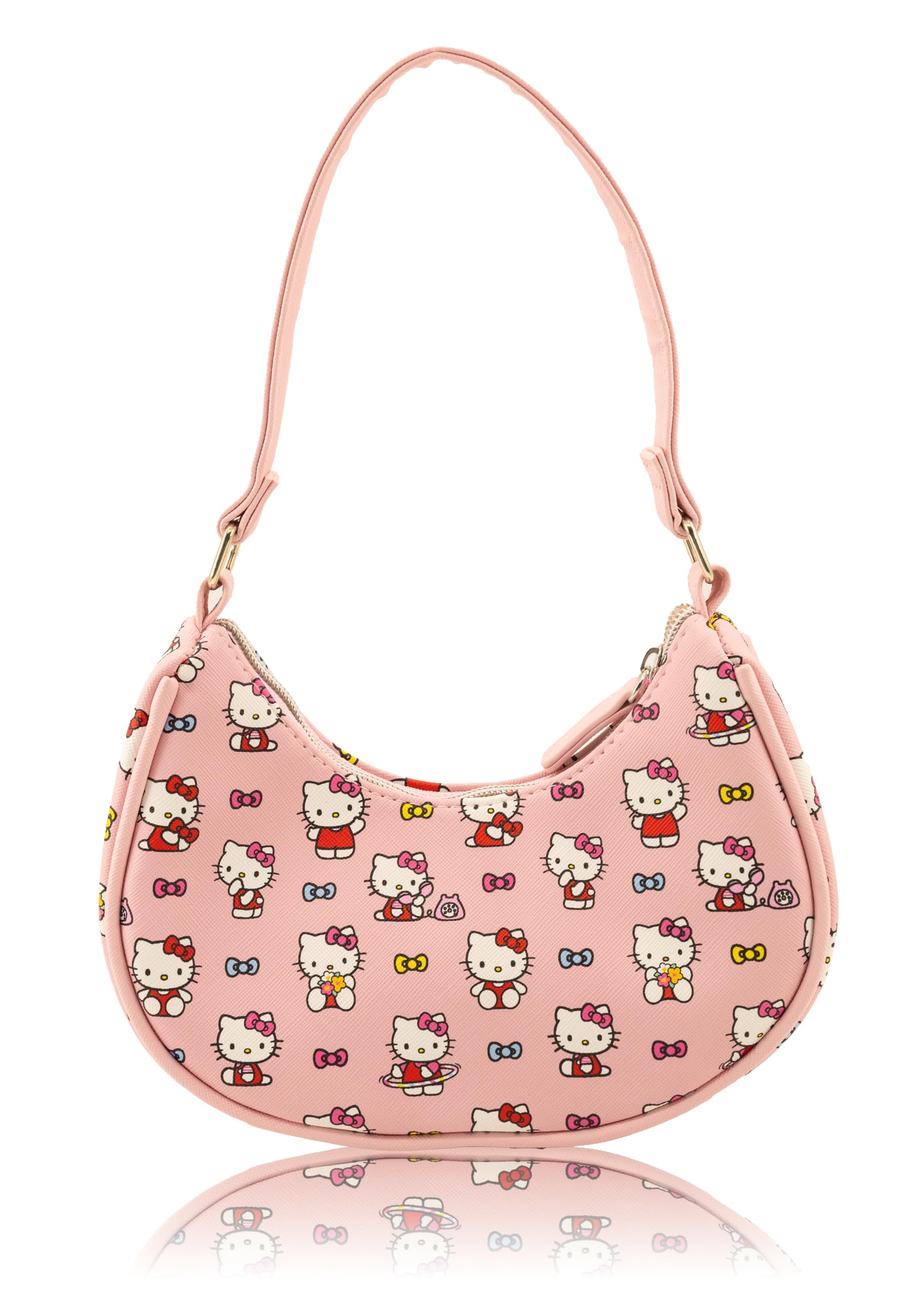 Hello Kitty, Bluey or Stitch Hobo Handbag Purse for Girls | All Over Print Crossbody Shoulder Bag with Adjustable Strap