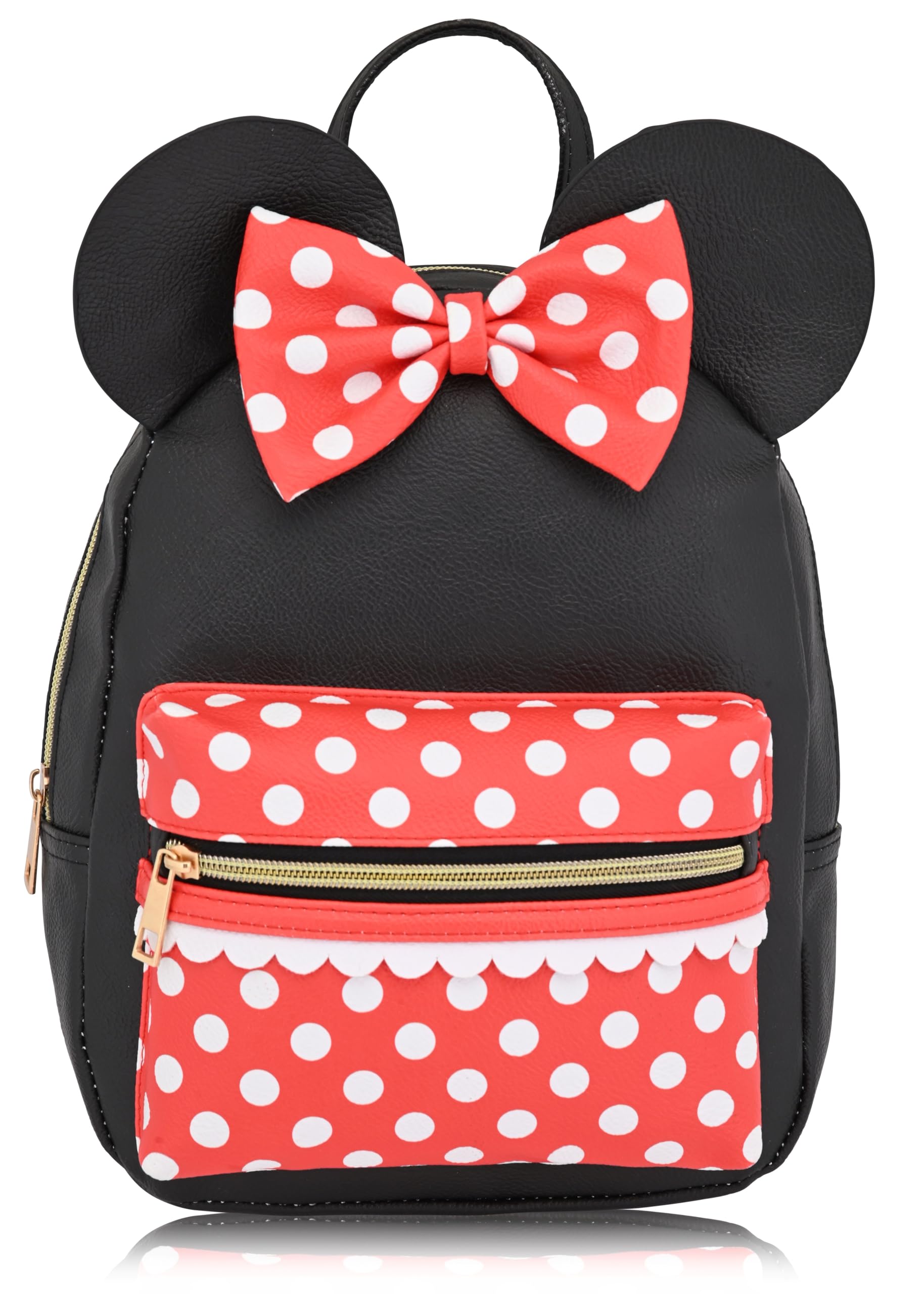 Disney Minnie Mouse Backpack for Women, Men, Boys, Girls, Unisex | Cute PU Leather 10" Minnie Mouse Mini Backpack Purse Shoulder Purse | Minnie Mouse Bag and Minnie Mouse Accessories