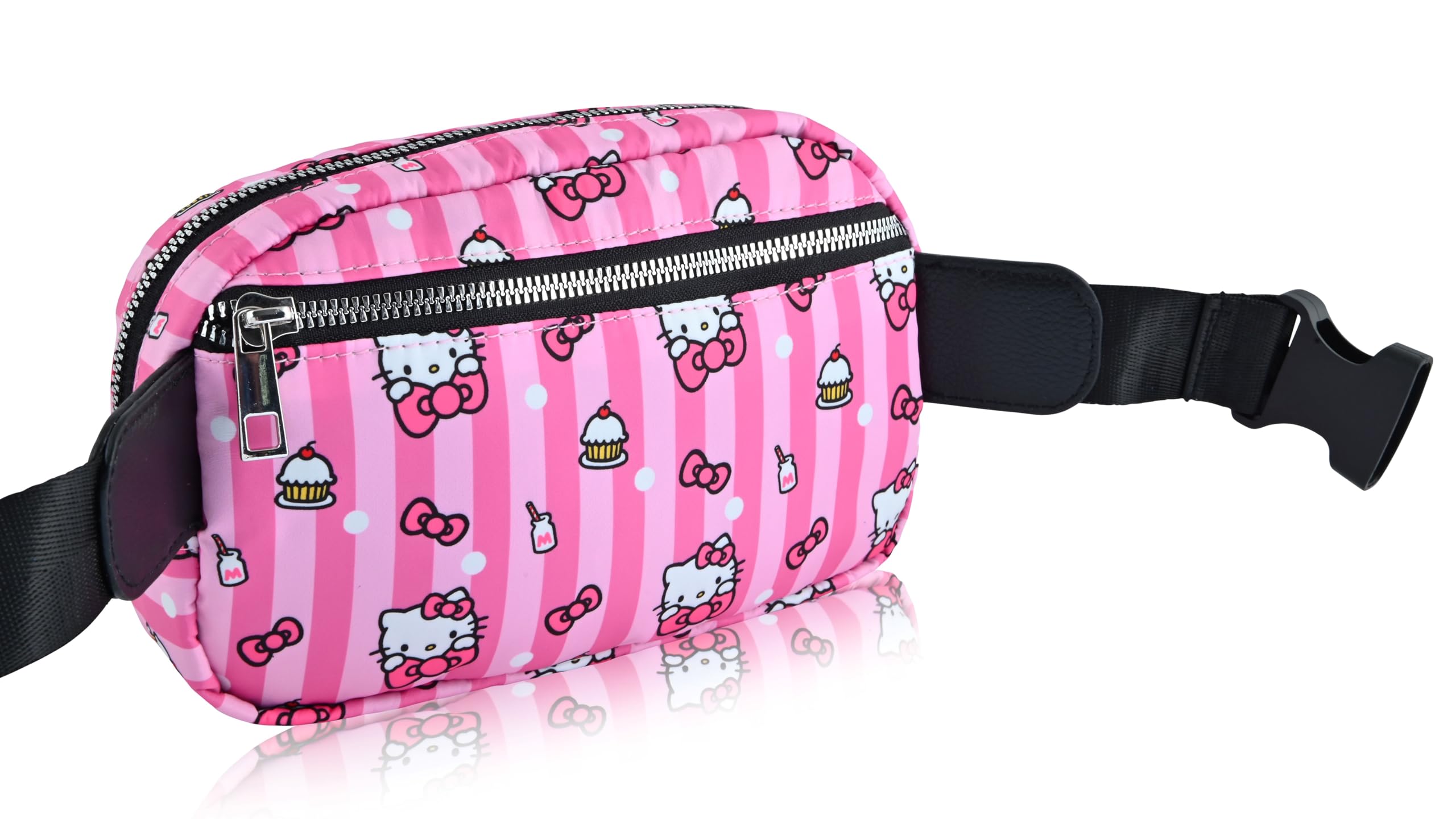 Sanrio Hello Kitty Crossbody Bags for Women | Travel Essentials for Women Fanny Pack Belt Bag with Buckle | Lightweight Travel Accessories Cross Body Bag