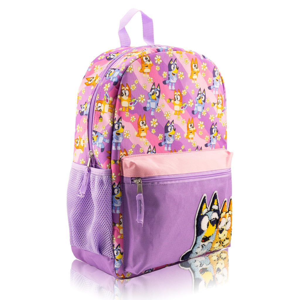 Fast Forward Hello Kitty, Bluey or Stitch Backpack for Kids | Embossed Print Bookbag for Girls, Boys, Unisex