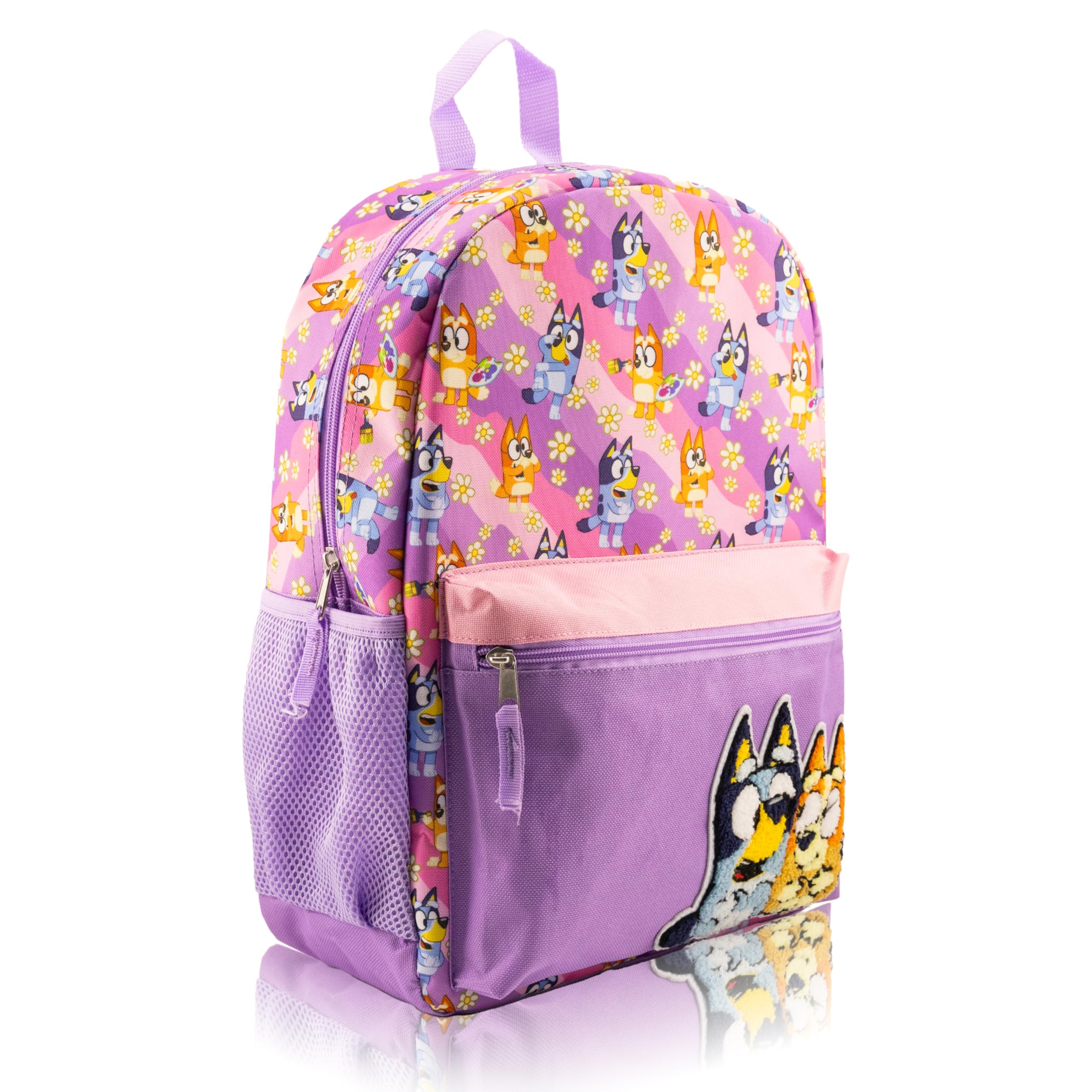 Fast Forward Hello Kitty, Bluey or Stitch Backpack for Kids | Embossed Print Bookbag for Girls, Boys, Unisex