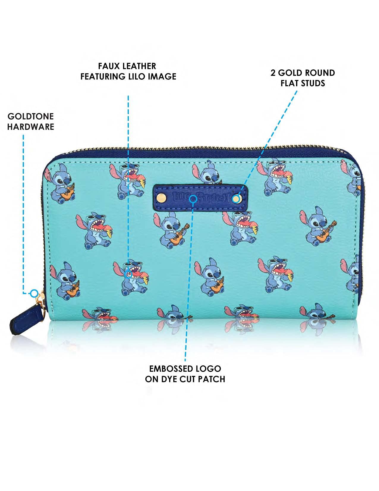 Lilo and Stitch Zip Wallet - Lilo and Stitch Zip Wallet (Light Blue Stitch)