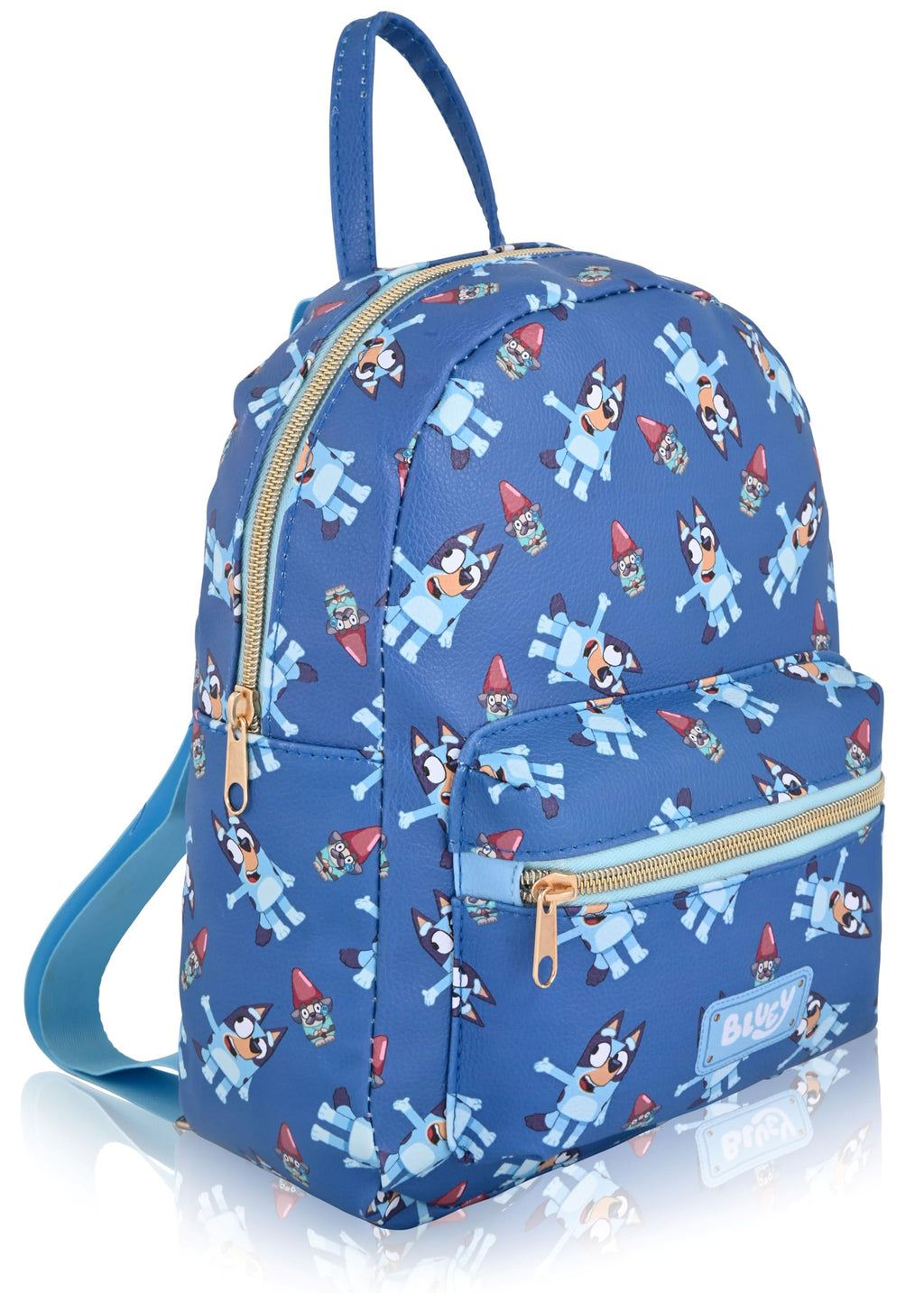 Fast Forward Bluey Mini Backpack for Kids & Adults | 10" PU Leather Backpack Purse | Toddler Travel Bag, Small Bookbag