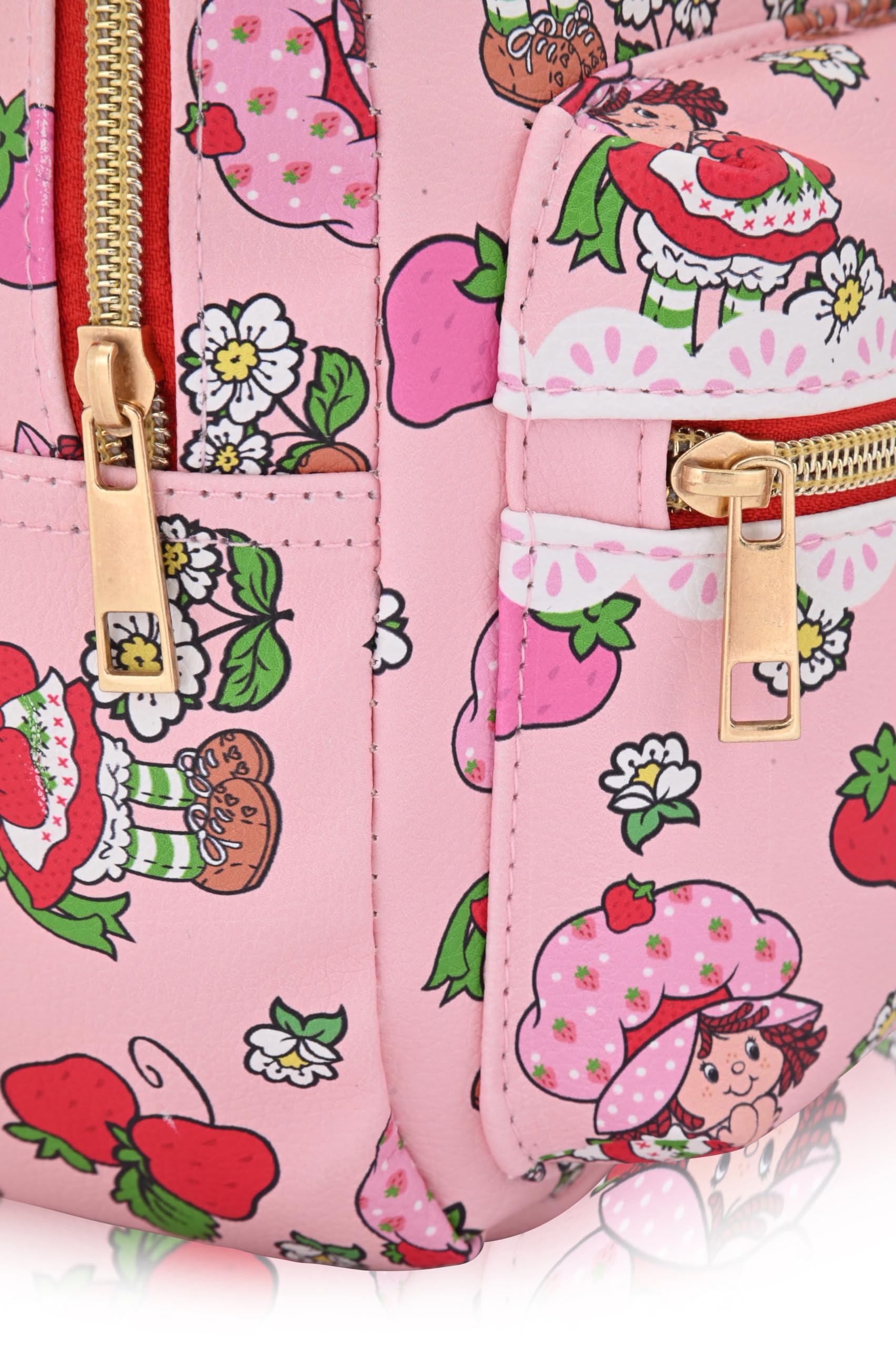 Fast Forward Strawberry Shortcake Backpack for Women, Men, Unisex | Cute PU Leather 10" Mini Backpack