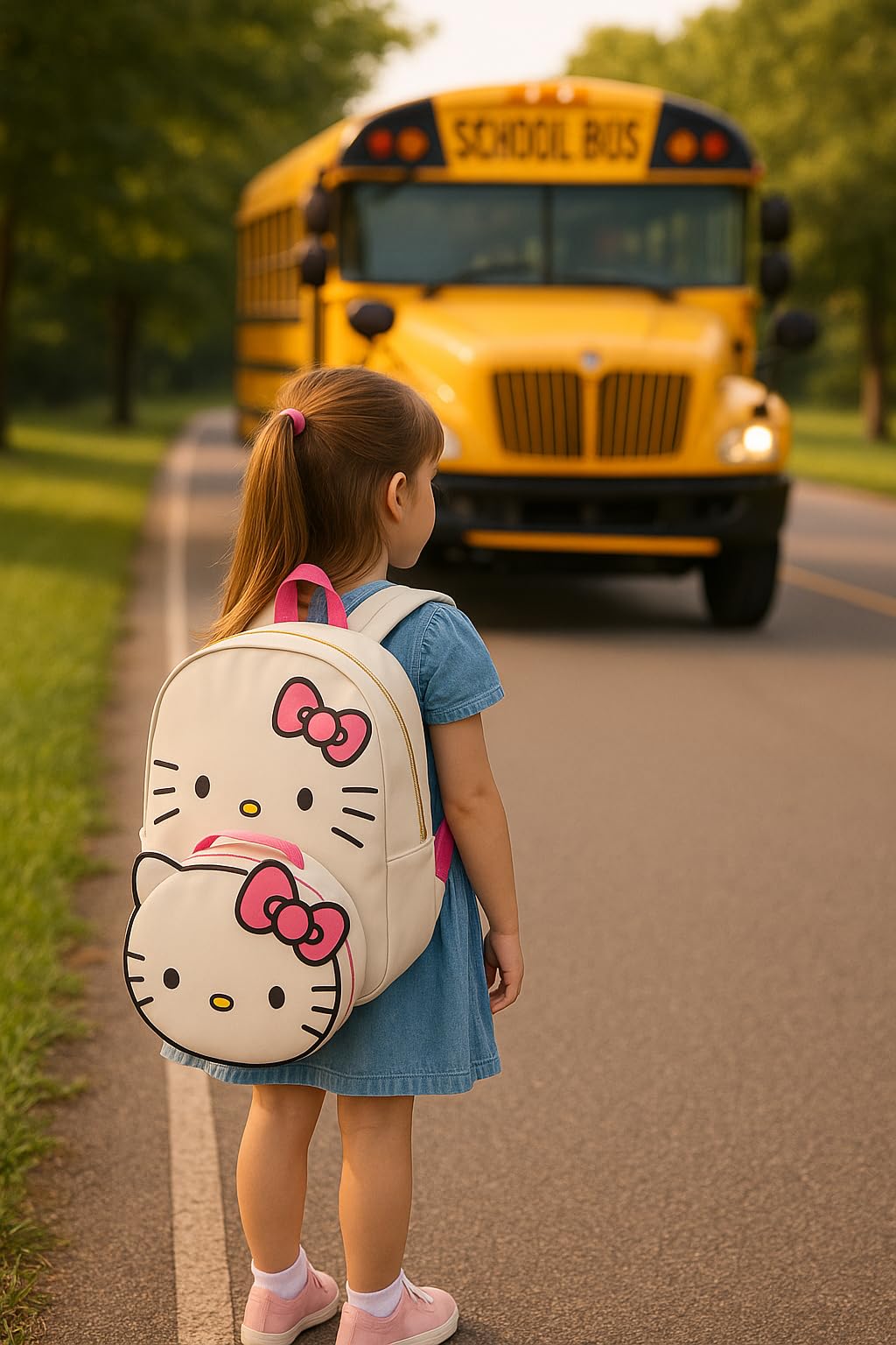 Sanrio Hello Kitty Backpack With Lunch Box for Girls | PU Leather Hello Kitty Insulated Lunch Bag Lunch Box for Girls, Boys, Toddlers | Hello Kitty Pink Backpack for School and Reusable Lunchbox
