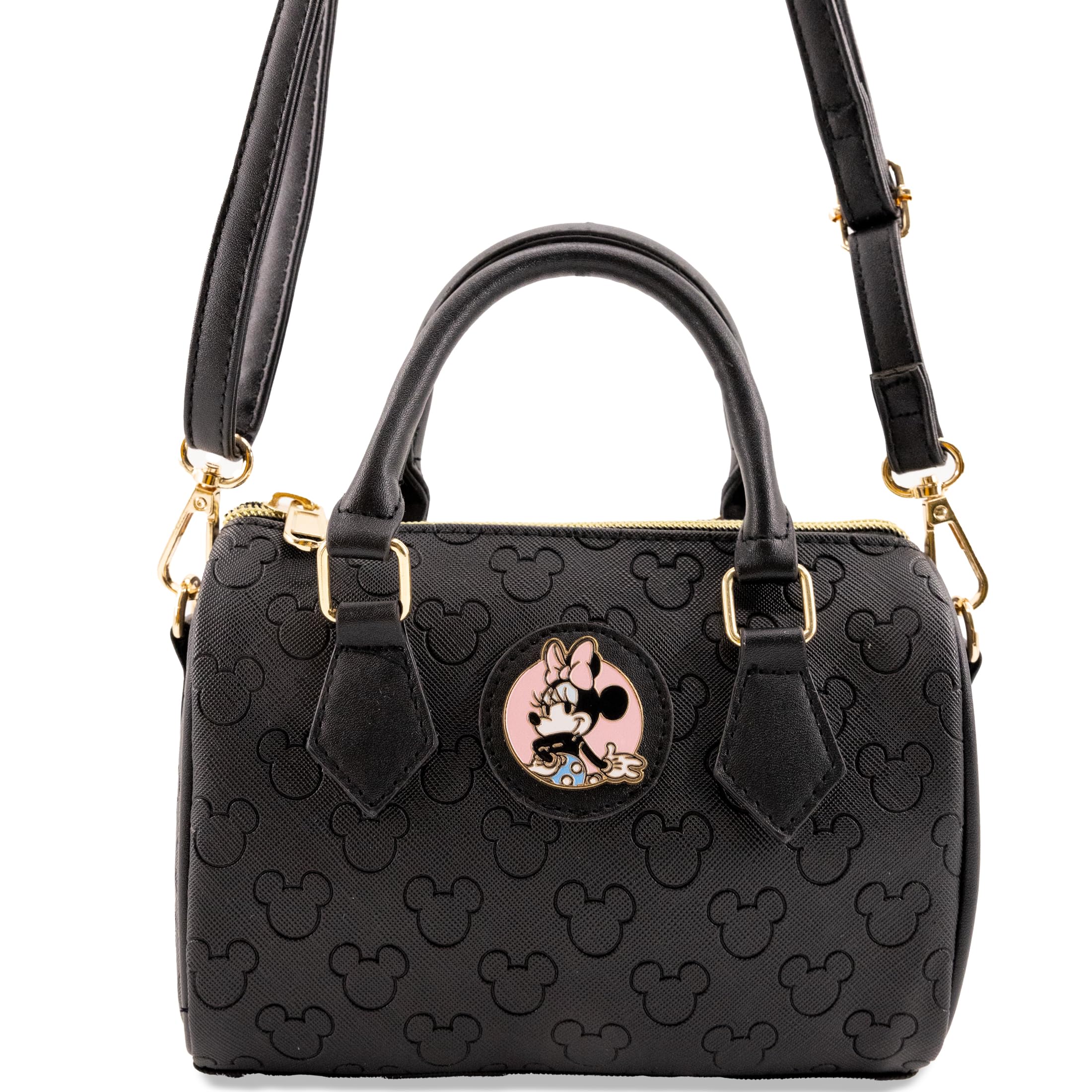 Disney Minnie Mouse Mini Purse Crossbody Handbag for Women | Leather Women's Shoulder Handbag Satchel with Embossed Print | Minnie Mouse Accessories for Girls, Boys, Adults, Unisex