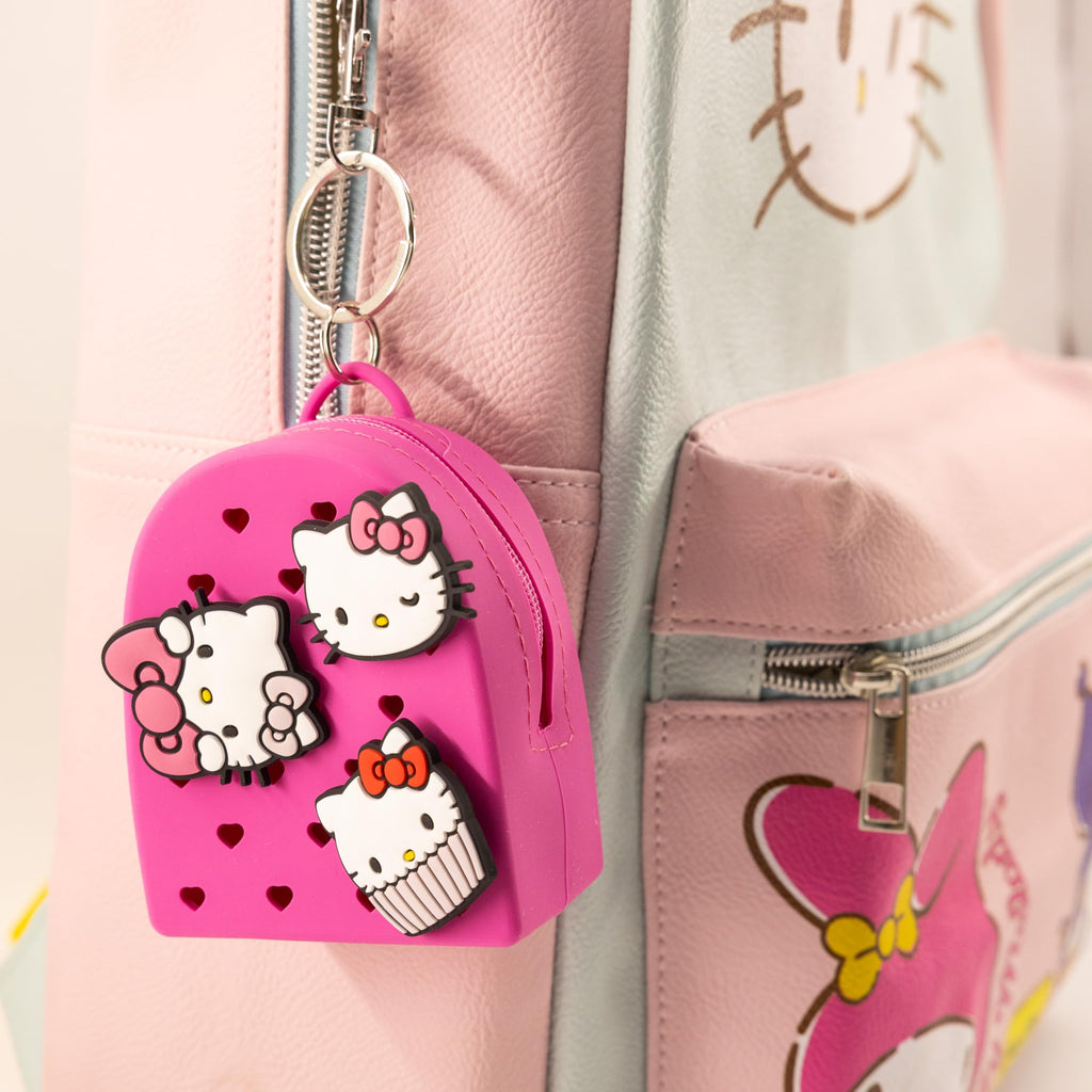 Disney Stitch, Hello Kitty or Bluey Keychain for Kids | Silicone Mini Backpack Zipper Pull Key Ring, Bag Charm
