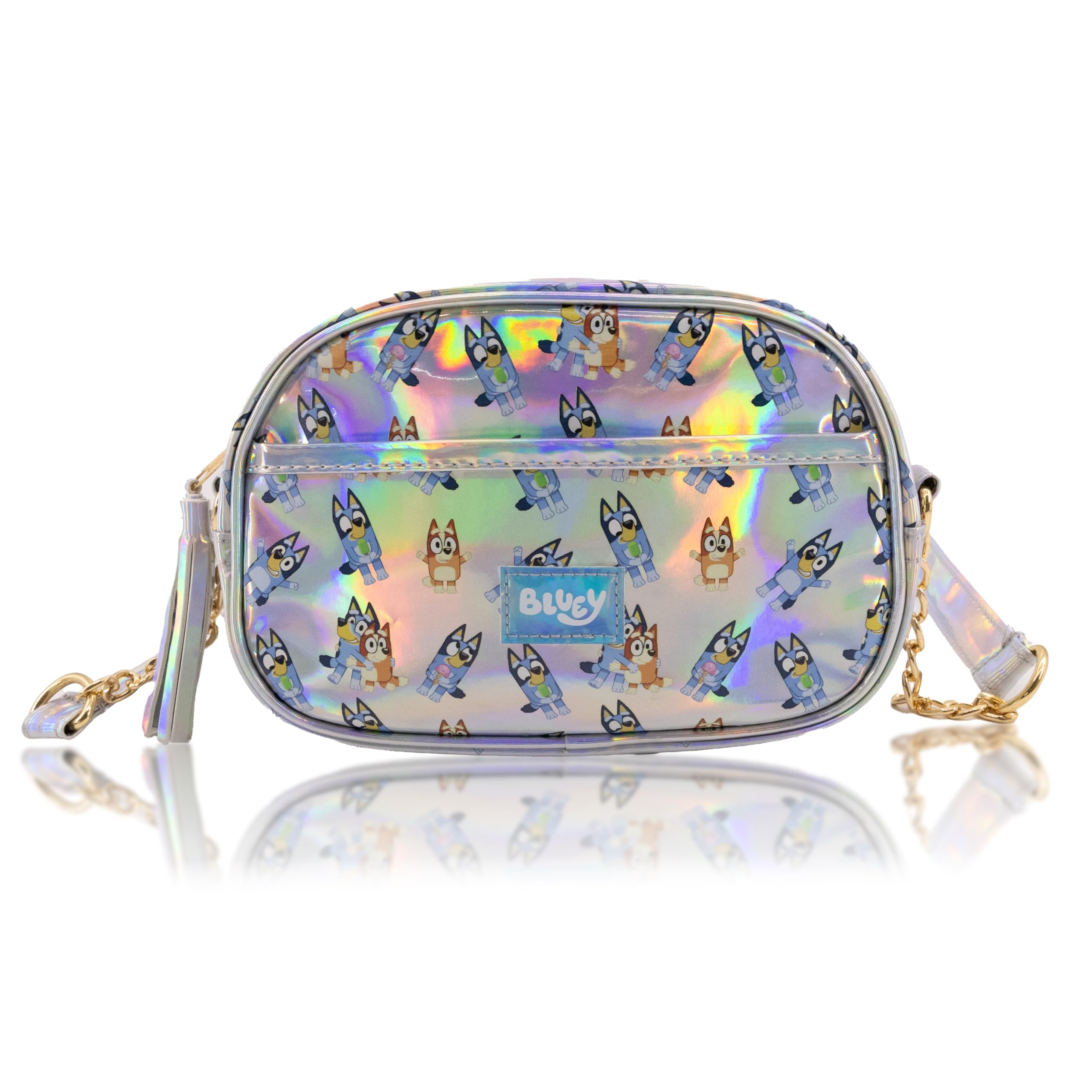 Fast Forward Bluey Purse Crossbody Handbag for Women | Bluey Metallic Vinyl Women's Shoulder Handbag | Bluey Accessories for Girls