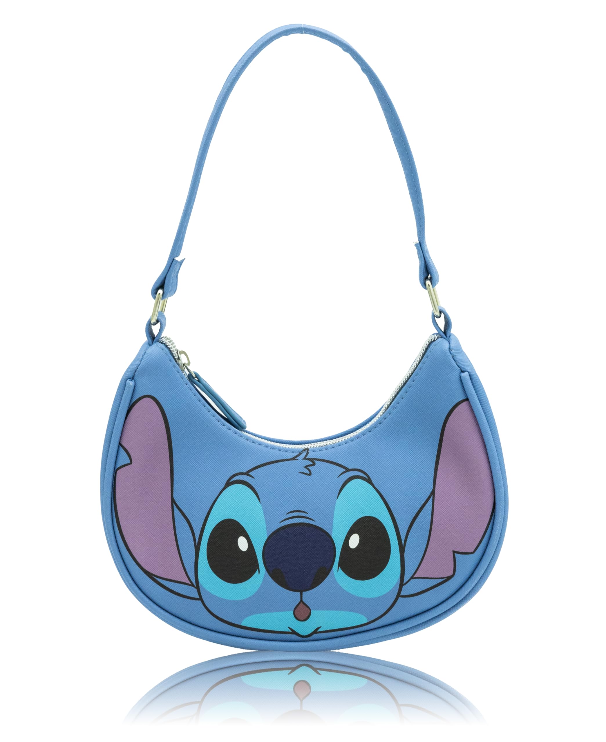 Disney Stitch Hobo Handbag Purse for Girls | Disney Crossbody Shoulder Bag with Adjustable Strap | Small PU Leather Toddler Purse, Everyday Tote or Travel Mini Bag for Kids Ages 3+
