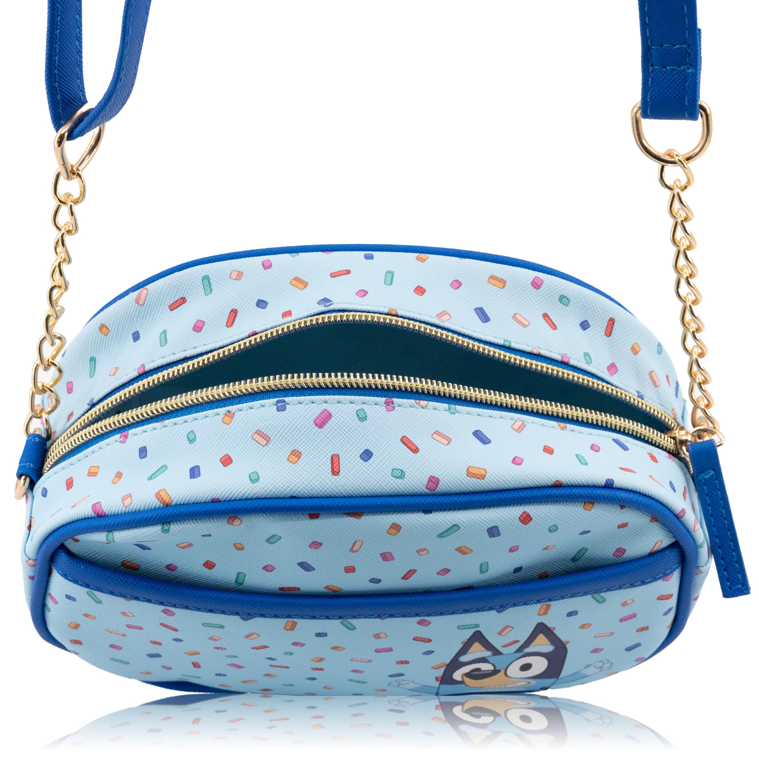 Disney Sanrio Bluey Purse Crossbody Handbag for Women | Metallic Vinyl Women's Shoulder Handbag
