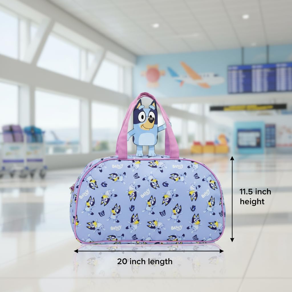 Stitch, Hello Kitty, Bluey or Spiderman Overnighter 10" Duffle Bag for Kids | Lightweight Travel Weekender Duffel for Girls and Women | Ages 3+