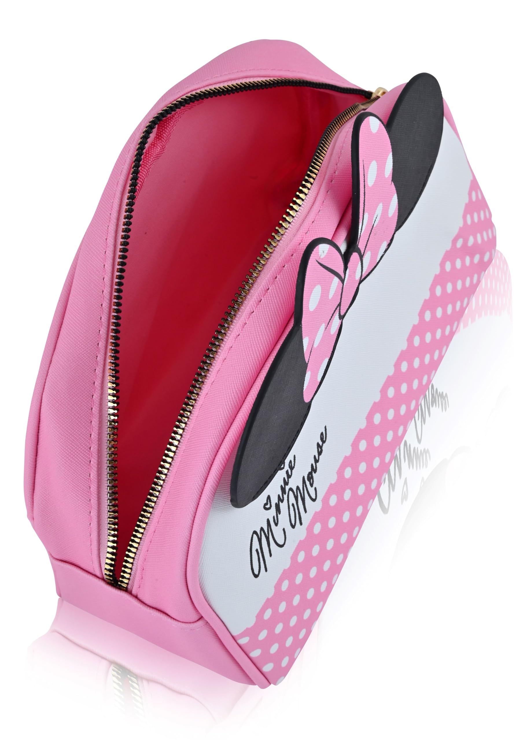 Hello Kitty, Stitch or Minnie Mouse Makeup Bag for Women | Minnie Mouse PU Leather Travel Toiletry Bag for Women