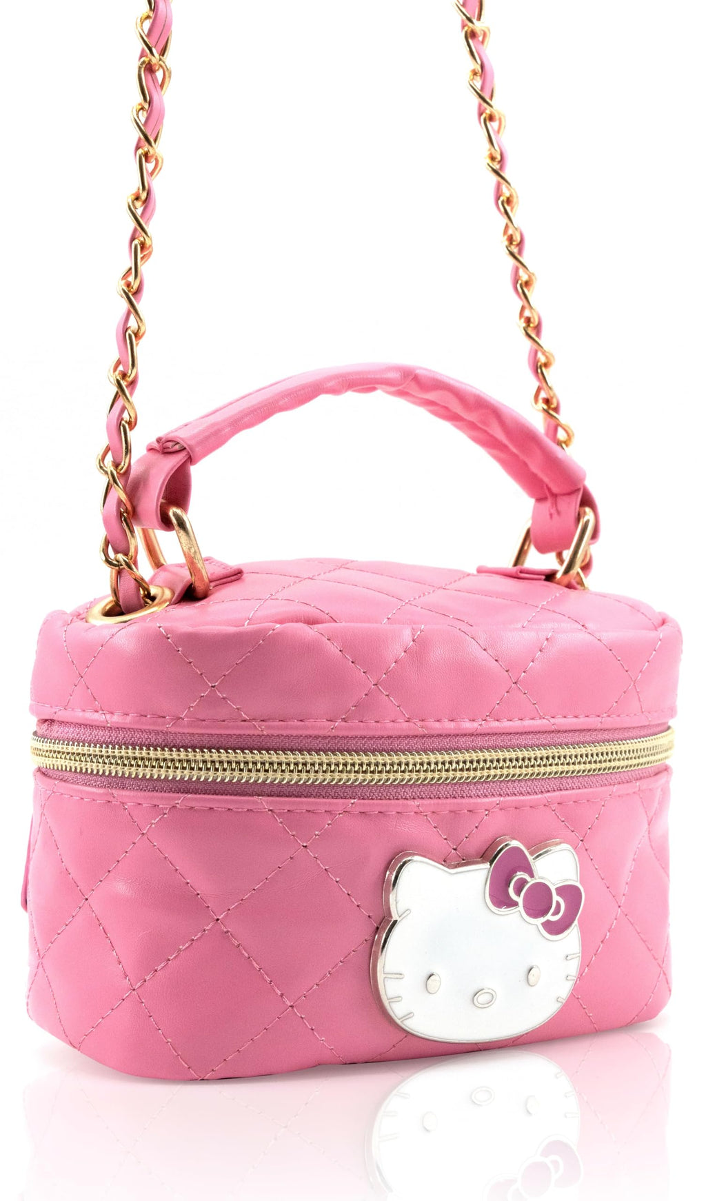 Fast Forward Sanrio Hello Kitty Cosmetic Bag for Women | Mini Hello Kitty PU Leather Crossbody Travel Toiletry Bag for Women | Make Up Travel Bag Makeup Bag