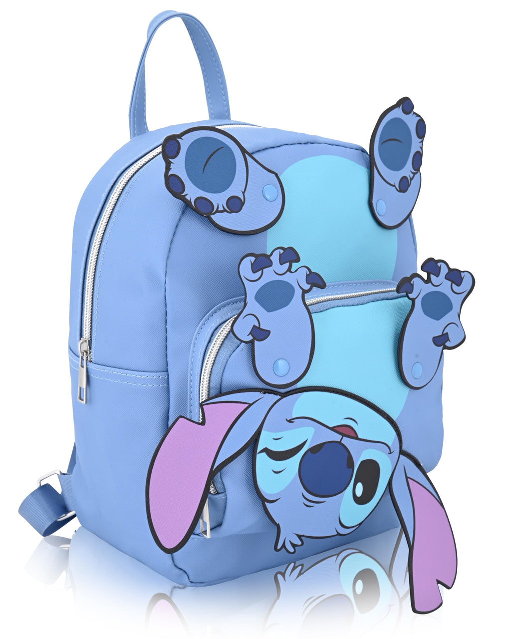 Disney Stitch Mini Backpack for Kids | Stitch Bookbag with Movable Arms Design | Toddler Travel Bag, Lightweight PU Backpack Purse for School | Ages 3+