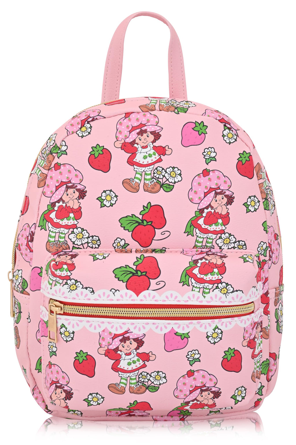 Fast Forward Strawberry Shortcake Backpack for Women, Men, Unisex | Cute PU Leather 10" Mini Backpack