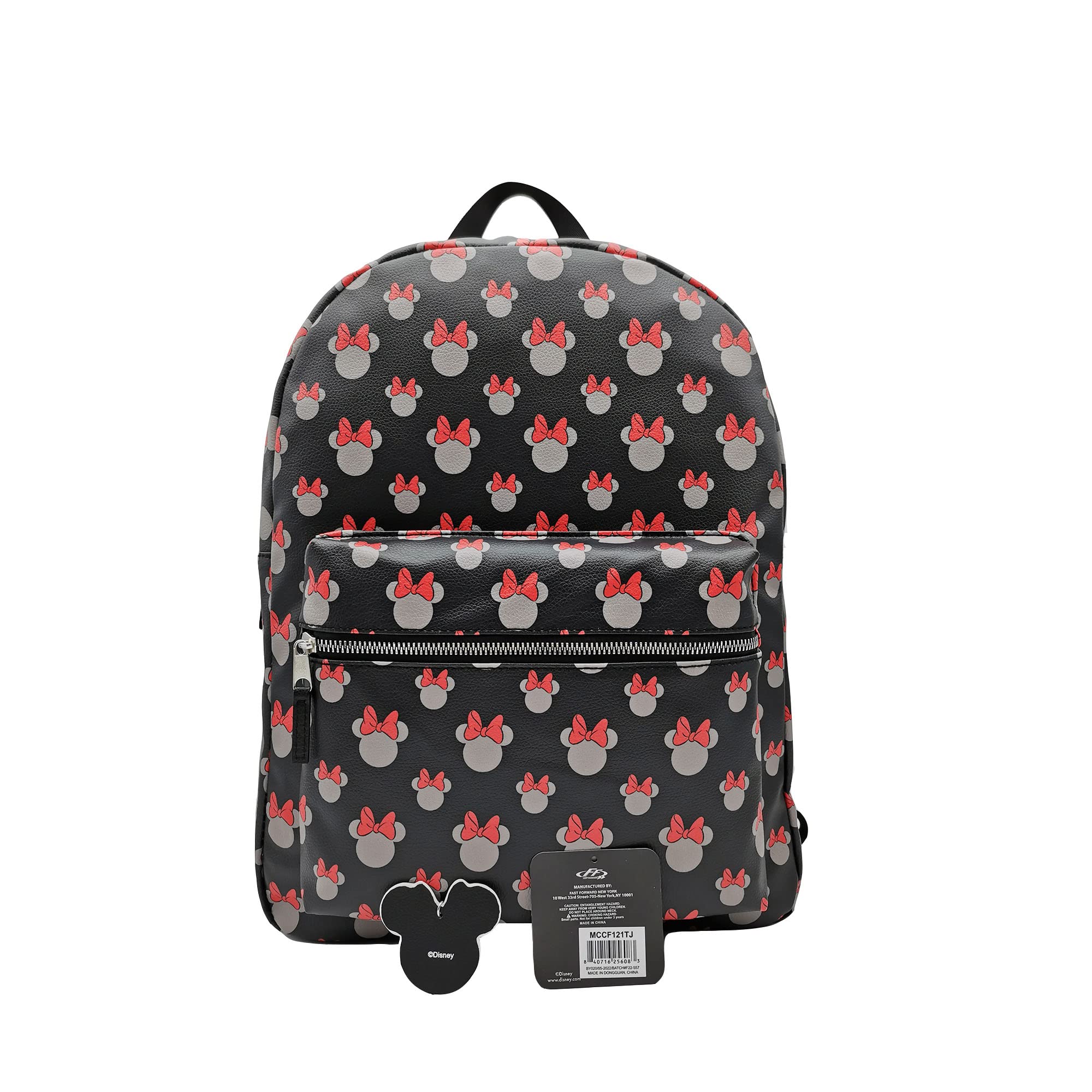 Disney Minnie Mouse Backpack for Women and Teens | Womens Purse Double Strap Shoulder Bag (Black)