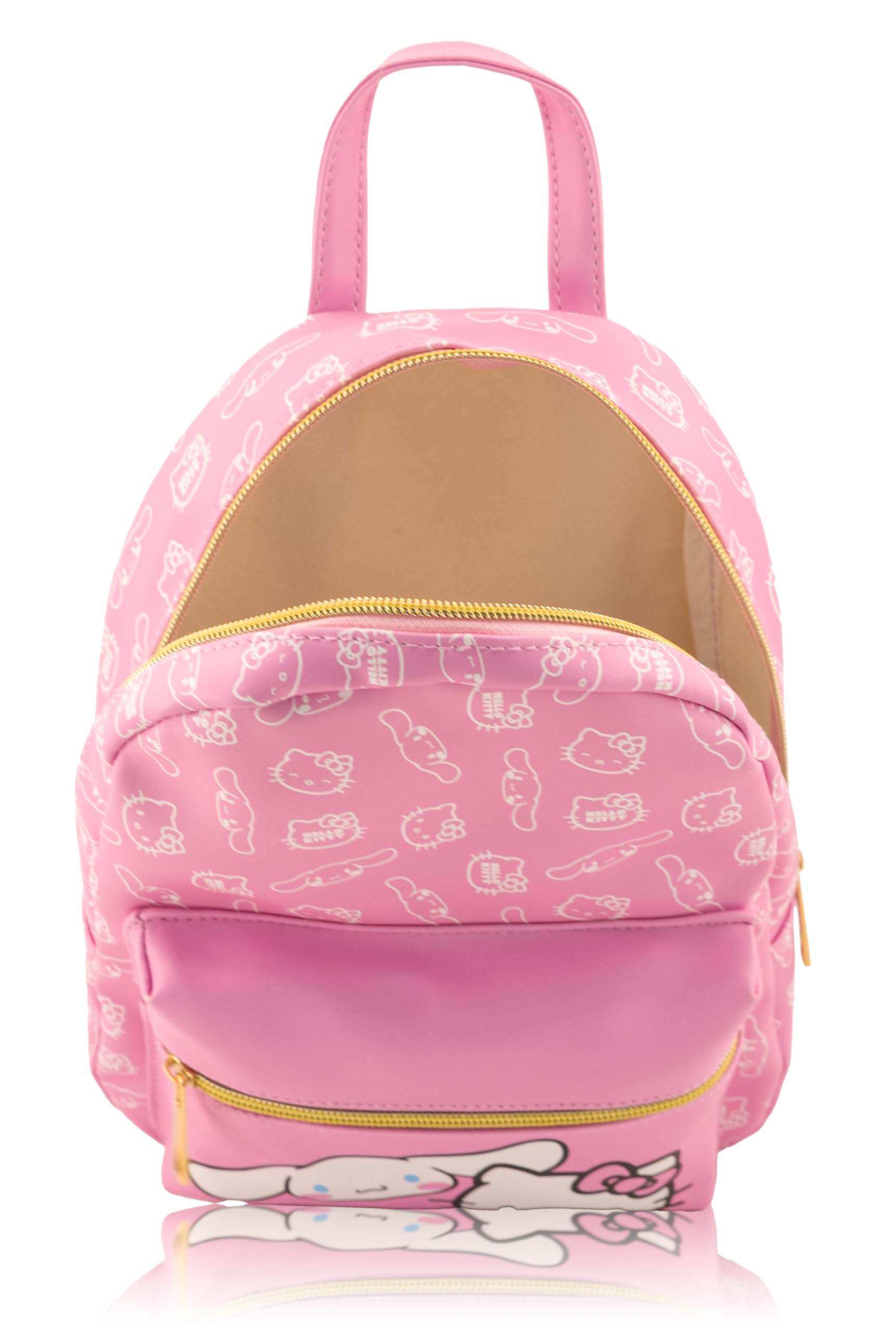 Fast Forward Sanrio Hello Kitty and Cinnamoroll Mini Backpack for Girls | PU Leather Daypack Backpack Featuring Hello Kitty and Cinnamoroll | Small Travel Bag, Lightweight Backpack | Ages 3+