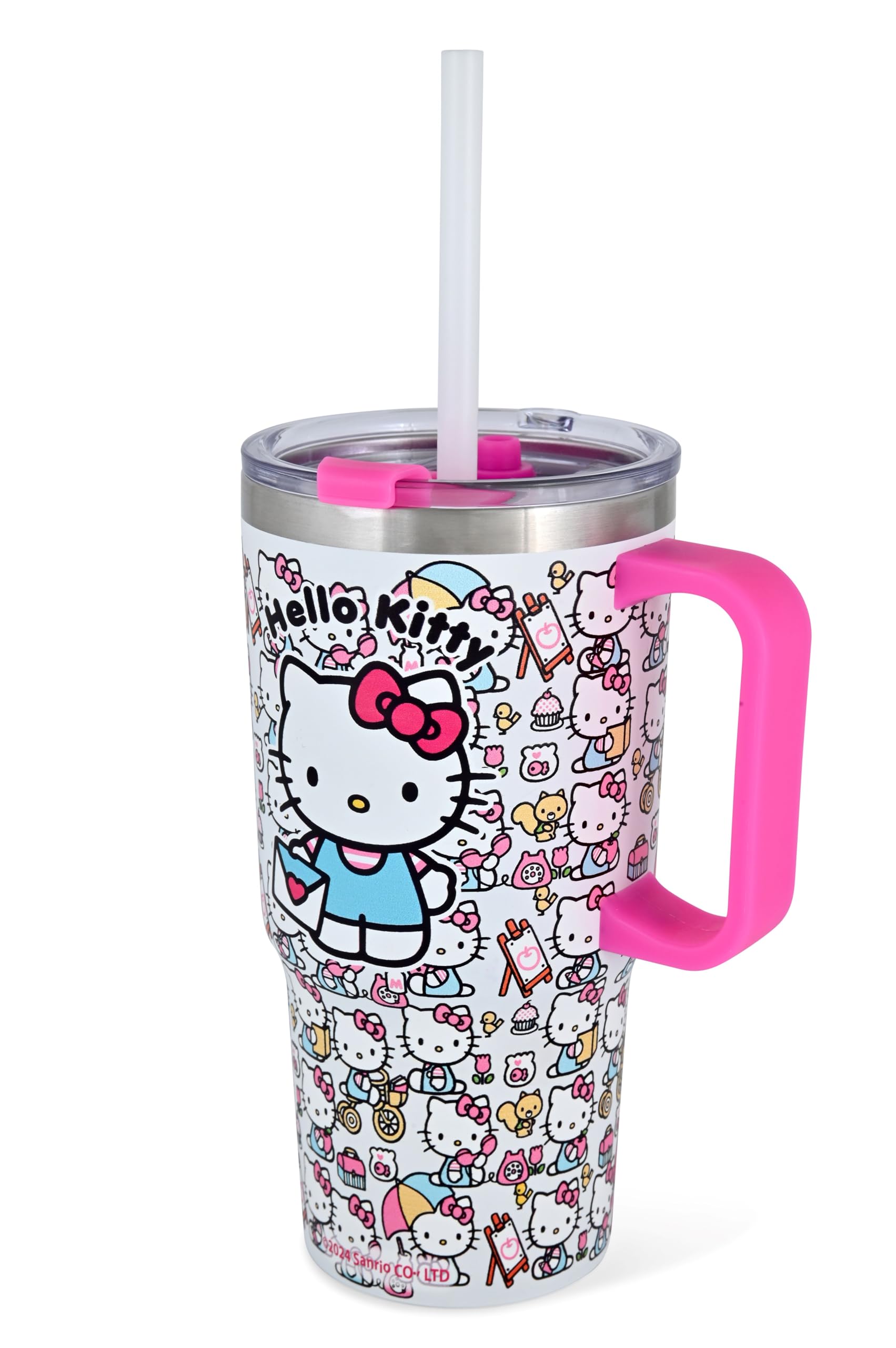 Sanrio Hello Kitty Tumbler Insulated Stainless Steel Water Bottle with Straw | 20 Oz Insulated Water Bottle Thermos