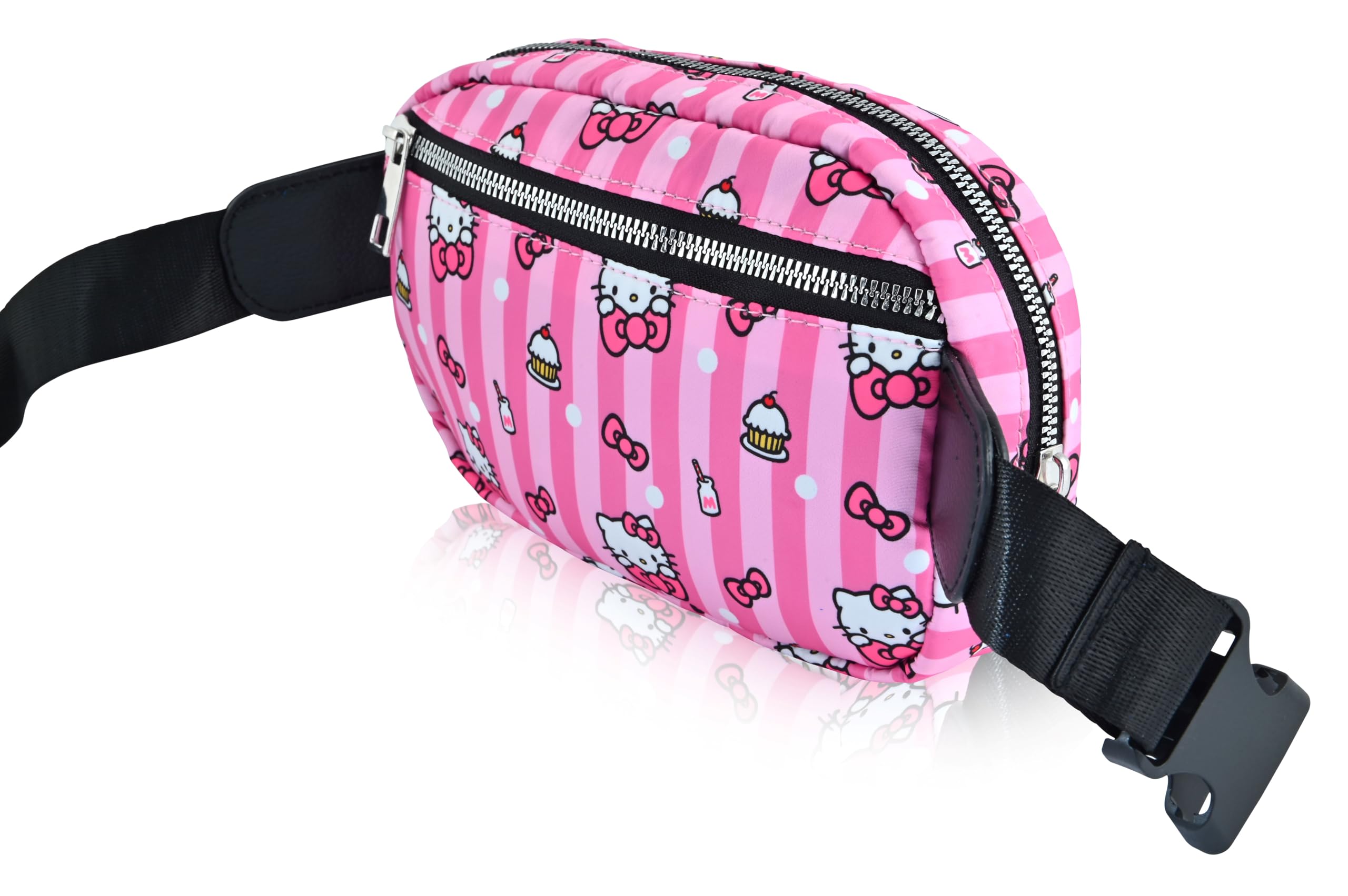 Sanrio Hello Kitty Crossbody Bags for Women | Travel Essentials for Women Fanny Pack Belt Bag with Buckle | Lightweight Travel Accessories Cross Body Bag
