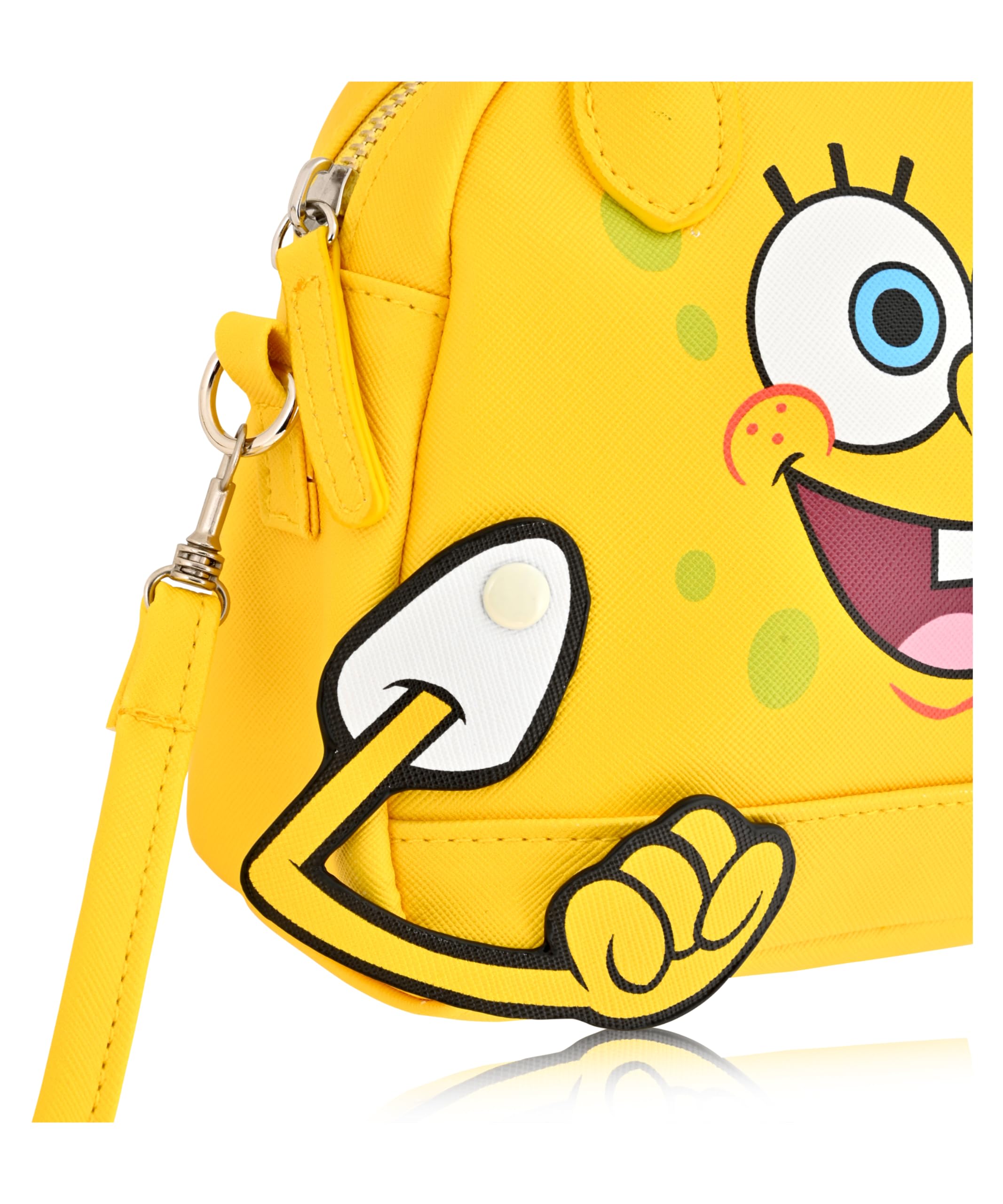 Spongebob Squarepants Purse Crossbody Handbag for Women with Moveable Hands | Spongebob Squarepants Leather Women's Shoulder Handbag | Spongebob Squarepants Accessories for Girls, Boys, Adults, Unisex