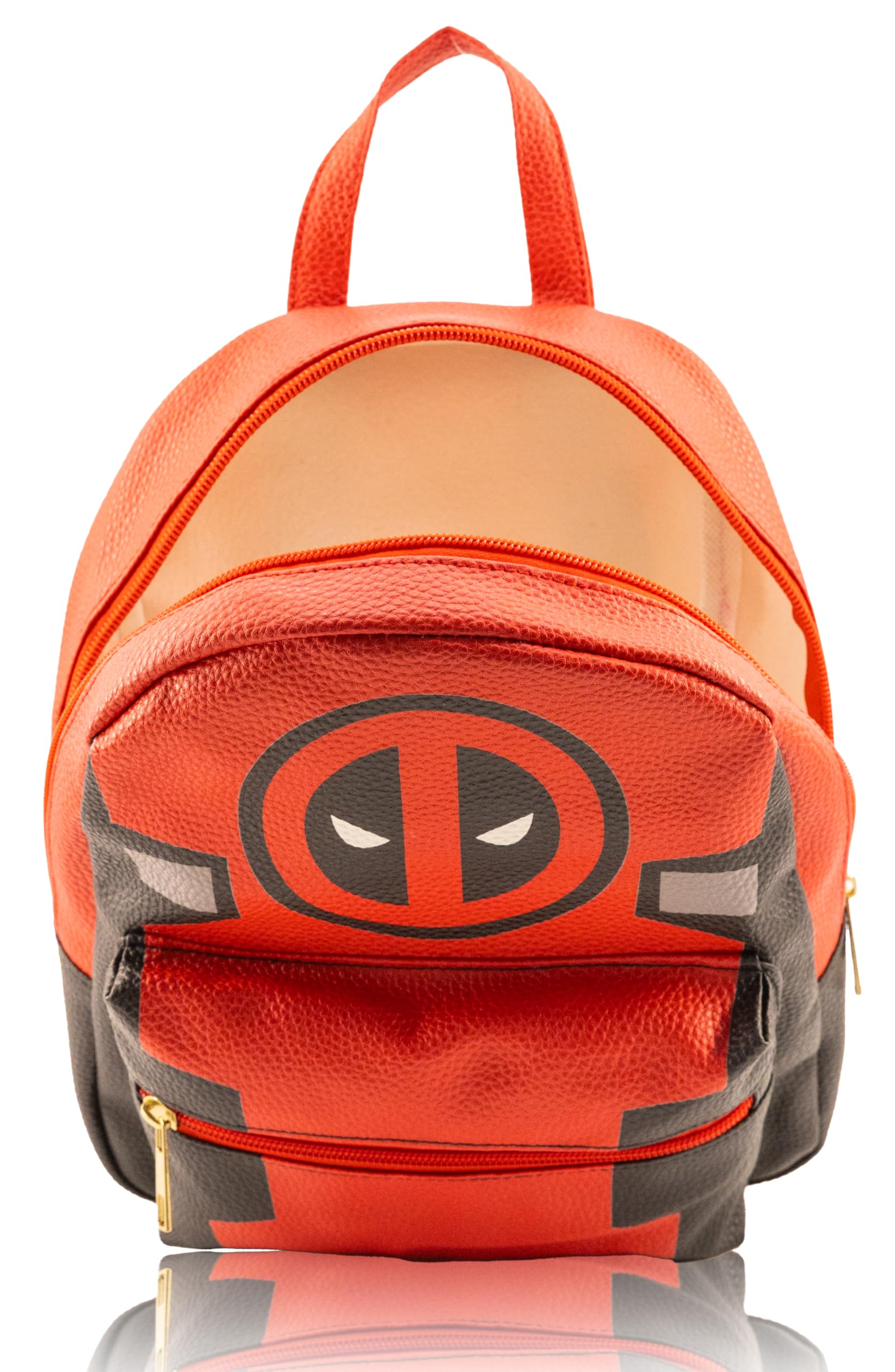 Marvel Deadpool Mini Backpack for Kids & Adults | 10" PU Leather Marvel Backpack Purse Featuring Deadpool | Toddler Travel Bag, Small Backpack Bookbag for School, Travel, or Everyday Use | Ages 3+