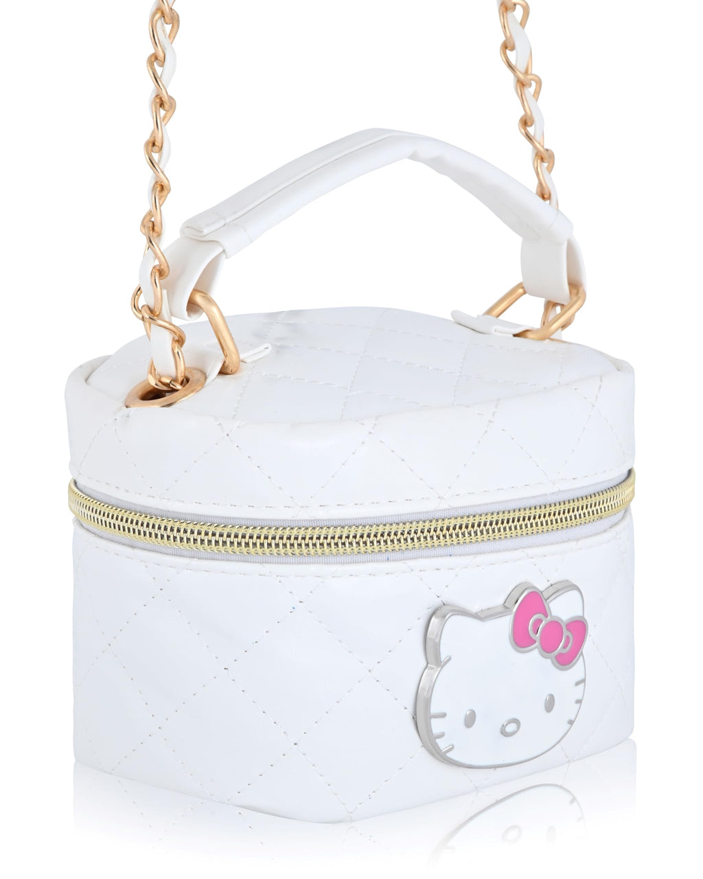 Fast Forward Sanrio Hello Kitty Cosmetic Bag for Women | Mini Hello Kitty PU Leather Crossbody Travel Toiletry Bag for Women | Make Up Travel Bag Makeup Bag
