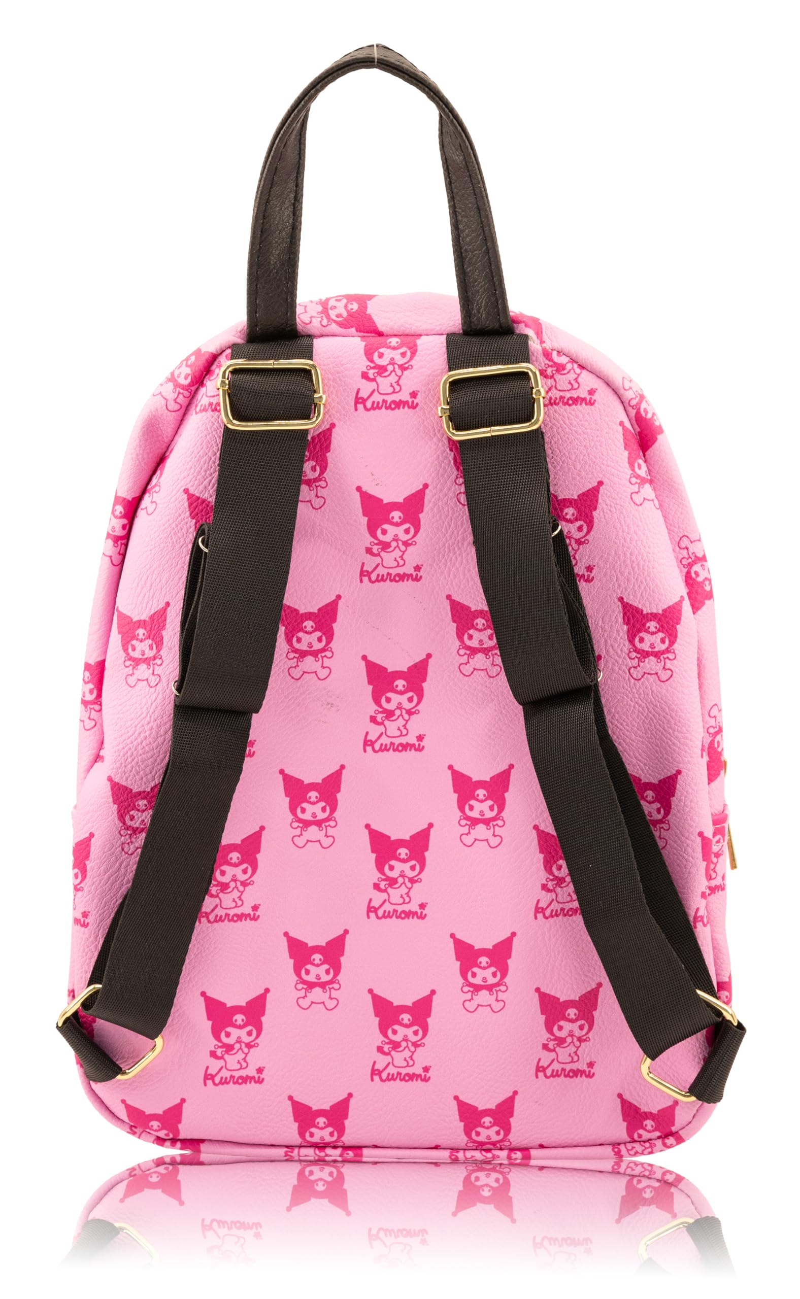 Fast Forward Sanrio Kuromi and My Melody Mini Backpack for Girls | PU Leather Daypack Backpack Featuring Kuromi and My Melody | Small Travel Bag, Lightweight Backpack | Ages 3+
