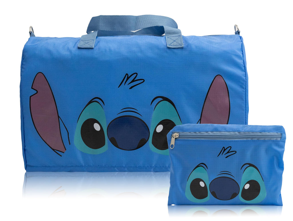 Stitch, Spiderman, Paw Patrol or Hello Kitty Duffle Bag | Lightweight Foldable Travel Duffel with Shoulder Strap & Luggage Sleeve