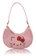 Sanrio Hello Kitty Hobo Handbag Purse for Girls | Crossbody Shoulder Bag with Adjustable Strap | Small PU Leather Toddler Purse, Preschool Handbag, Everyday Tote or Travel Mini Purse for Kids Ages 3+
