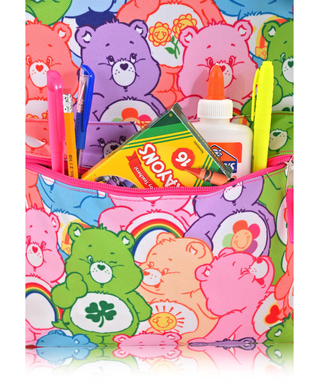 Fast Forward Care Bears Backpack for School - 16" Small Kids Bookbag Knapsack for Girls, Boys, Toddlers (Multicolor All Over Print)