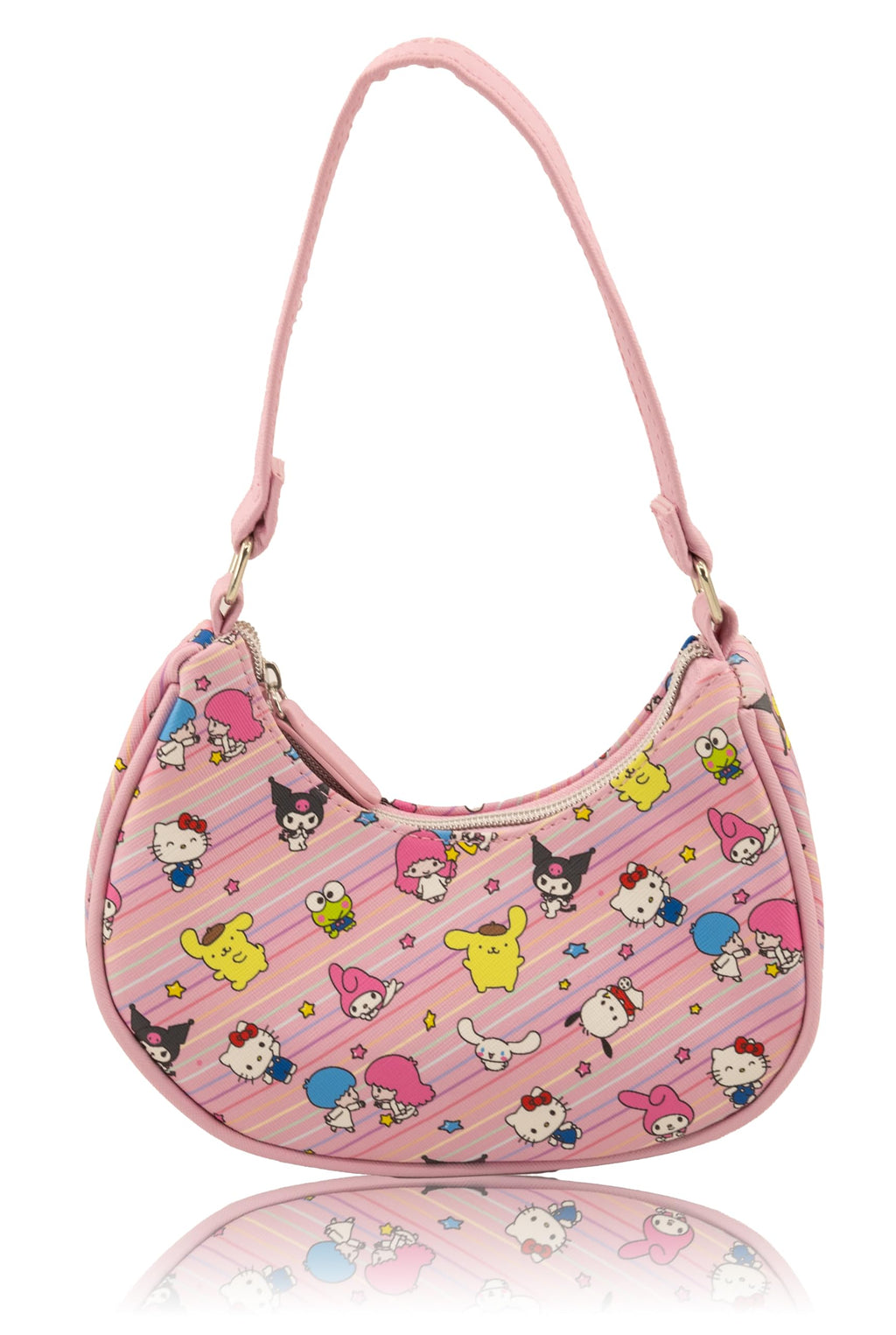 Hello Kitty, Bluey or Stitch Hobo Handbag Purse for Girls | All Over Print Crossbody Shoulder Bag with Adjustable Strap