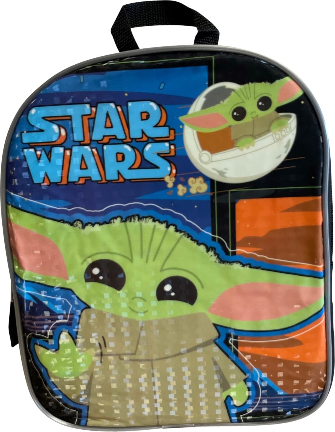 Fast Forward Star Wars The Mandalorian Baby Yoda 11" Mini Backpack (Blue-Black)