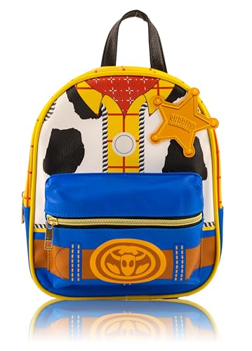 Disney Toy Story Woody Mini Backpack for Kids & Adults | 10" PU Leather Disney Backpack Purse Featuring Woody | Toddler Travel Bag, Small Backpack Bookbag for School, Travel, or Theme Park | Ages 3+