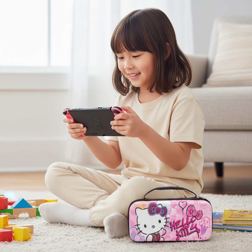 Fast Forward Hello Kitty, Stitch, SpongeBob SquarePants or Spiderman Switch 2 Case | Protective Hard Shell Carrying Case for Switch 2 Console