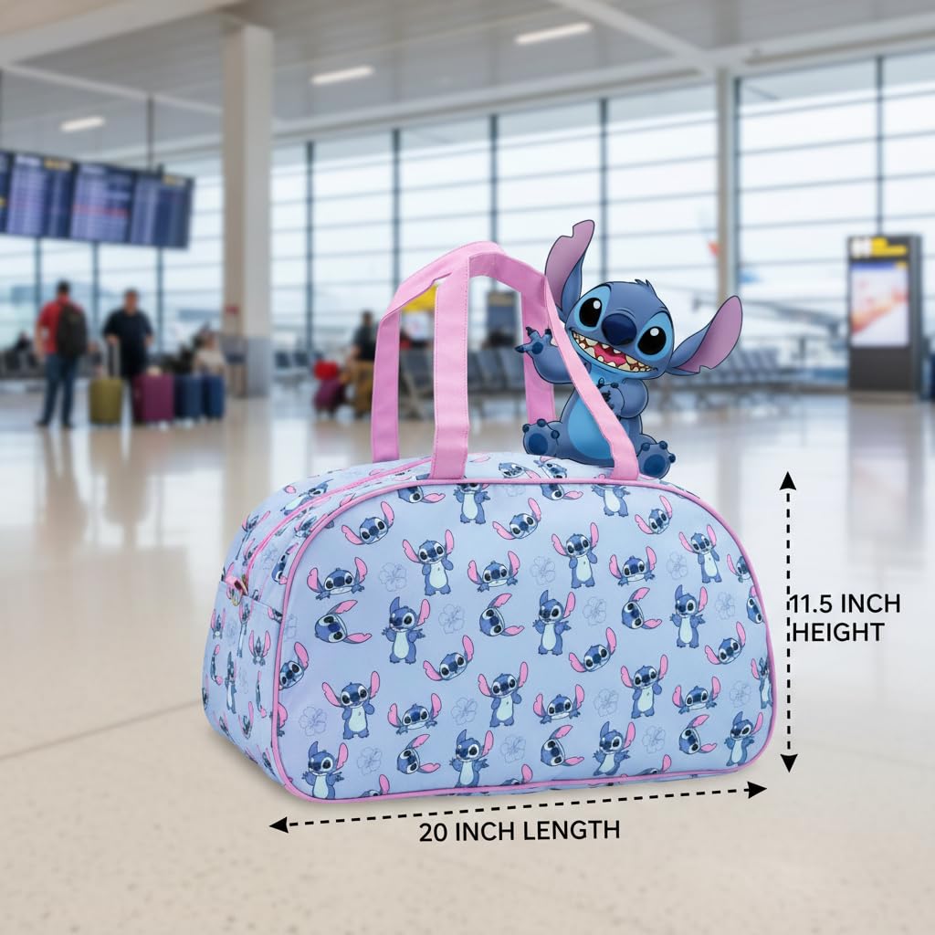 Stitch, Hello Kitty, Bluey or Spiderman Overnighter 10" Duffle Bag for Kids | Lightweight Travel Weekender Duffel for Girls and Women | Ages 3+