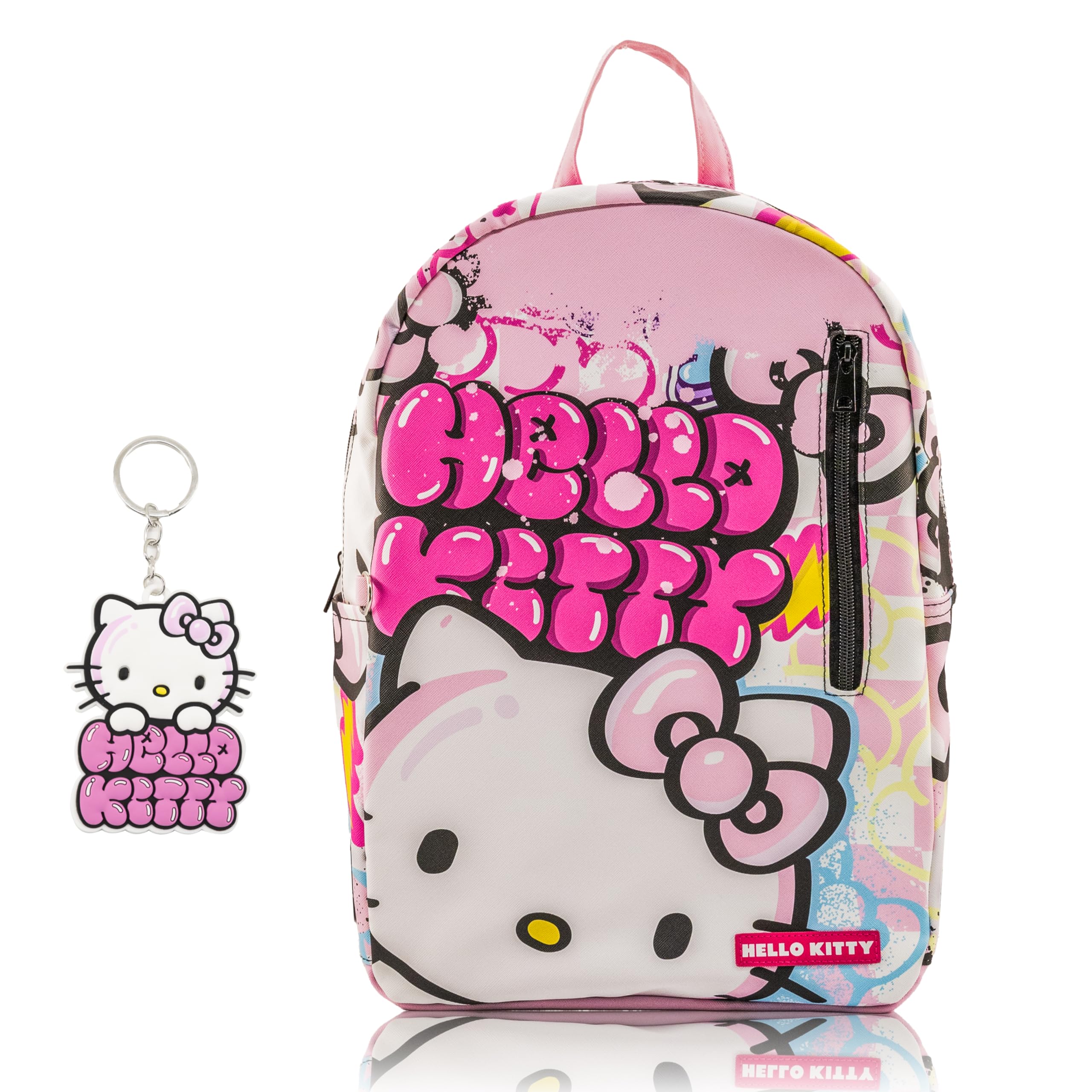 Stitch, Hello Kitty, SpongeBob or Miles Morales Backpack for Teens with Rubber Luggage Tag