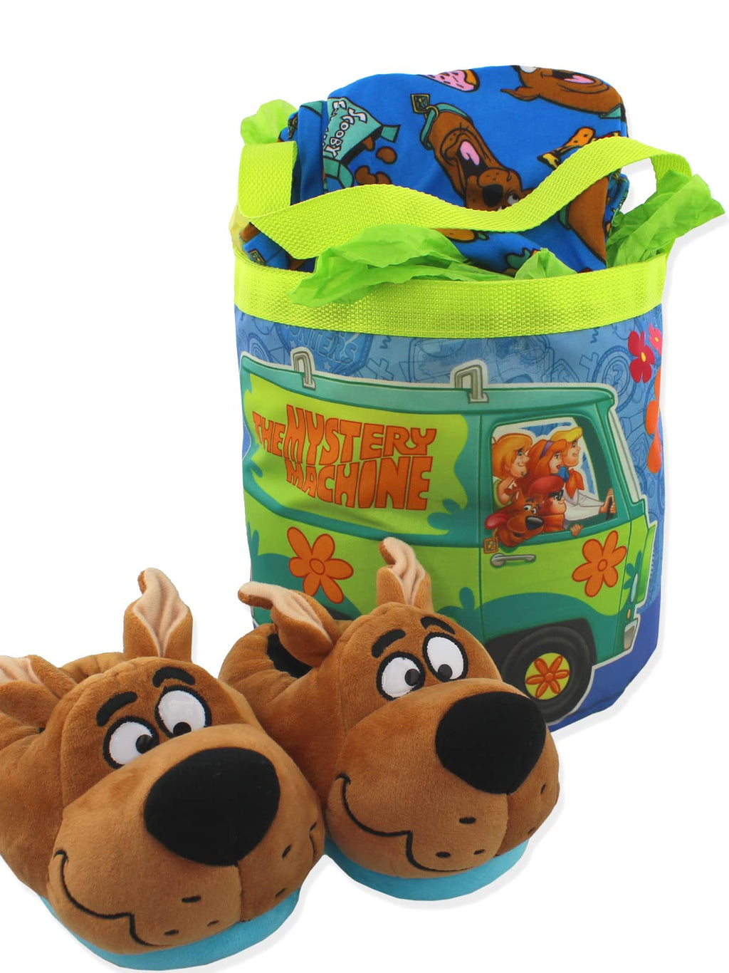 Scooby-Doo Mystery-Machine Kids Nylon Gift Basket Bucket Tote Bag (One Size, Blue)