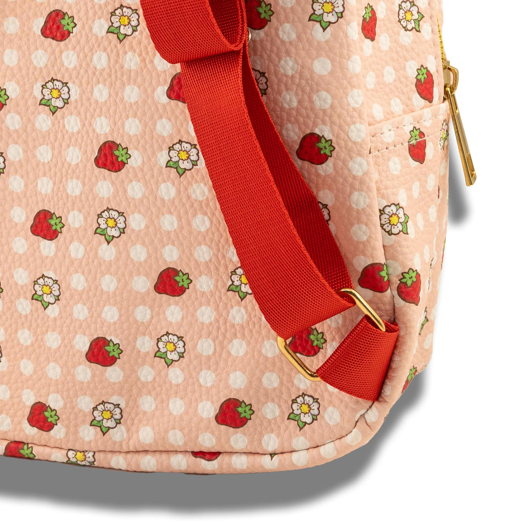 Fast Forward Strawberry Shortcake Backpack for Women, Men, Unisex | Cute PU Leather 10" Mini Backpack