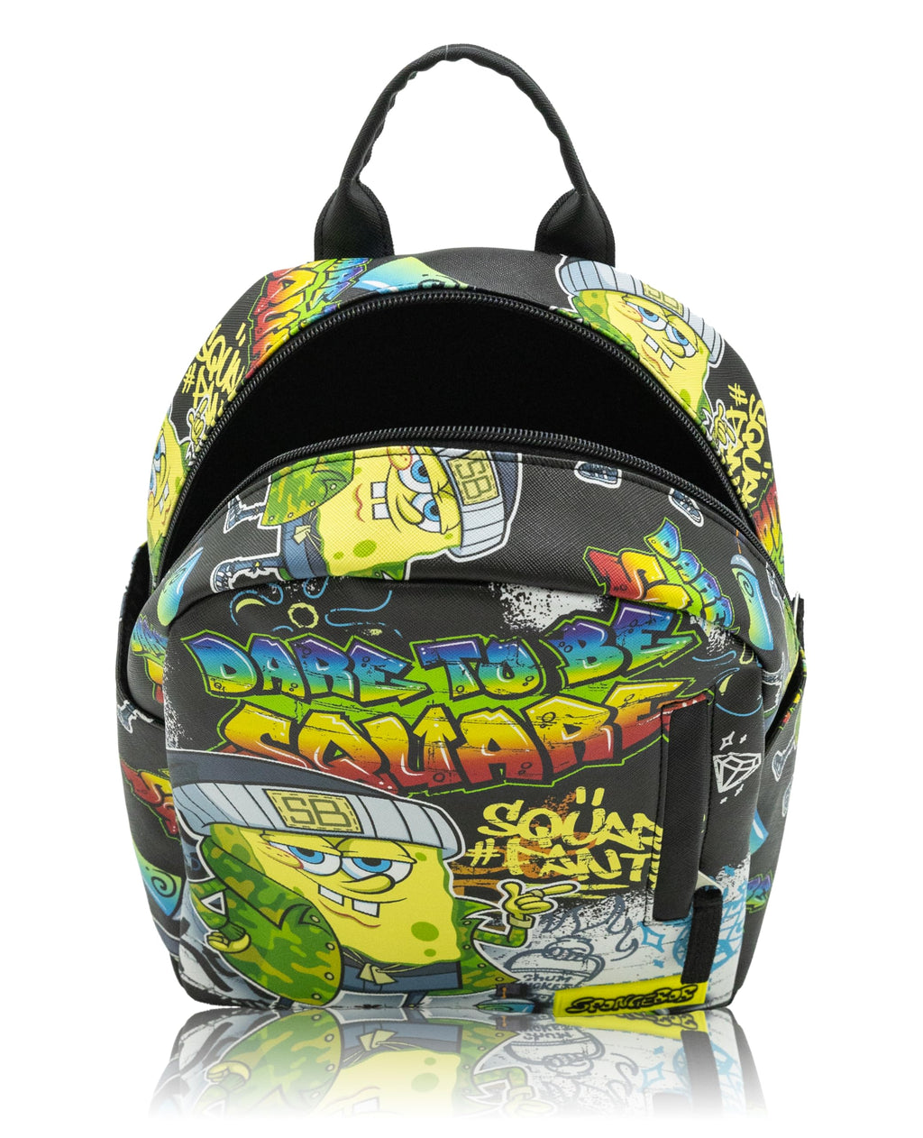 Fast Forward Nickelodeon SpongeBob SquarePants Mini Backpack for Kids & Adults | 11" PU Leather Backpack Purse | Toddler Travel Bag, Small Bookbag for School, Travel, or Everyday Use | Ages 3+