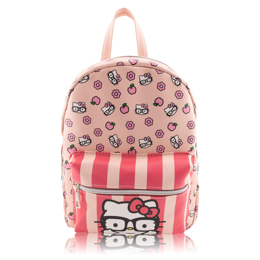 Fast Forward Sanrio Hello Kitty Backpack | Cute Pink PU Leather 10" Hello Kitty Mini Backpack Purse | Unisex Daypack Backpack