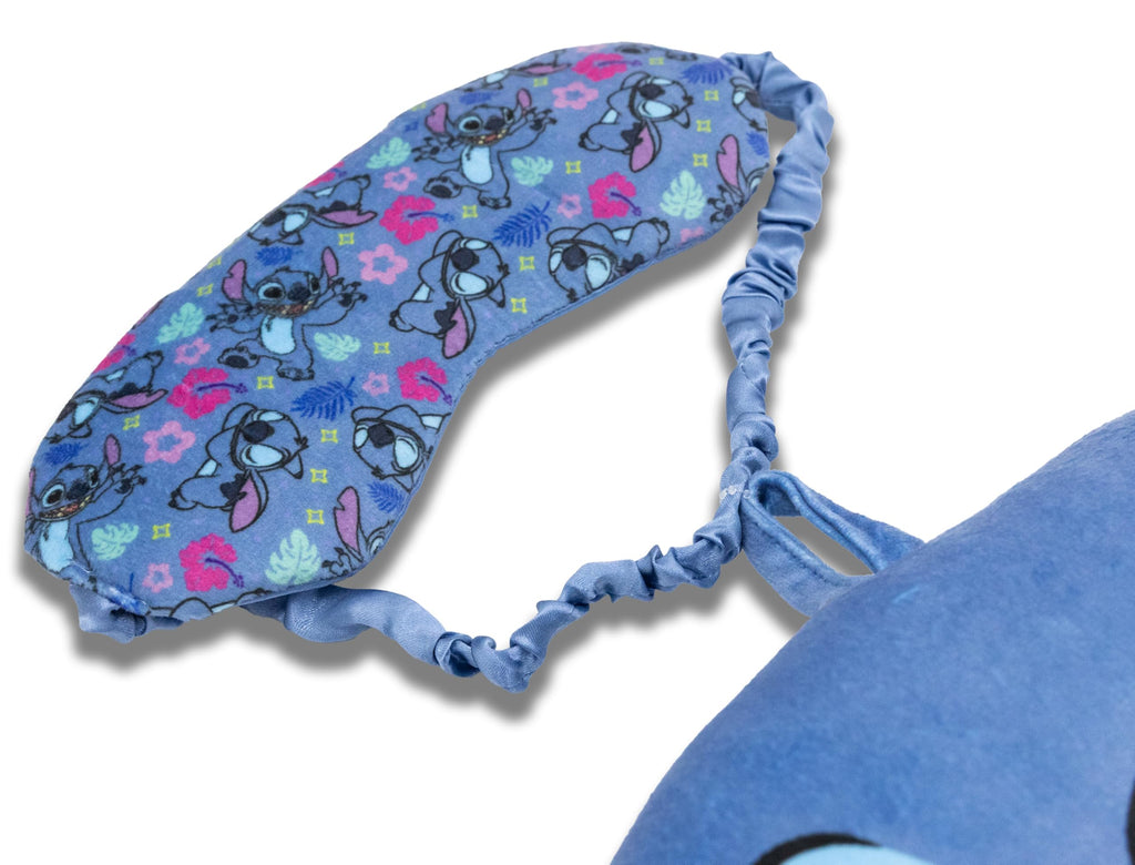 Fast Forward Disney Stitch Neck Pillow for Kids | Stitch Travel Pillow with Eye Mask Set | Toddler Travel Pillow, Airplane Pillow for Car and Plane | Soft Kids Travel Set