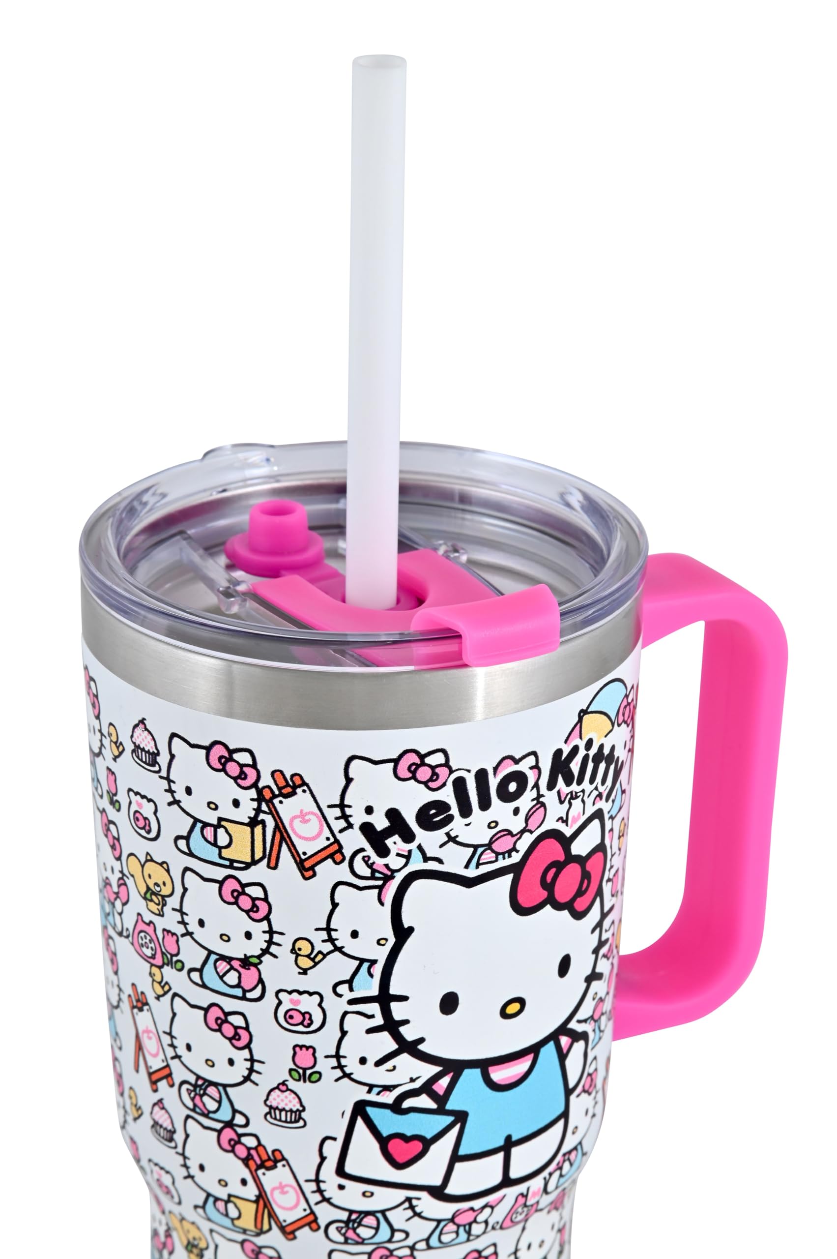 Sanrio Hello Kitty Tumbler Insulated Stainless Steel Water Bottle with Straw | 20 Oz Insulated Water Bottle Thermos